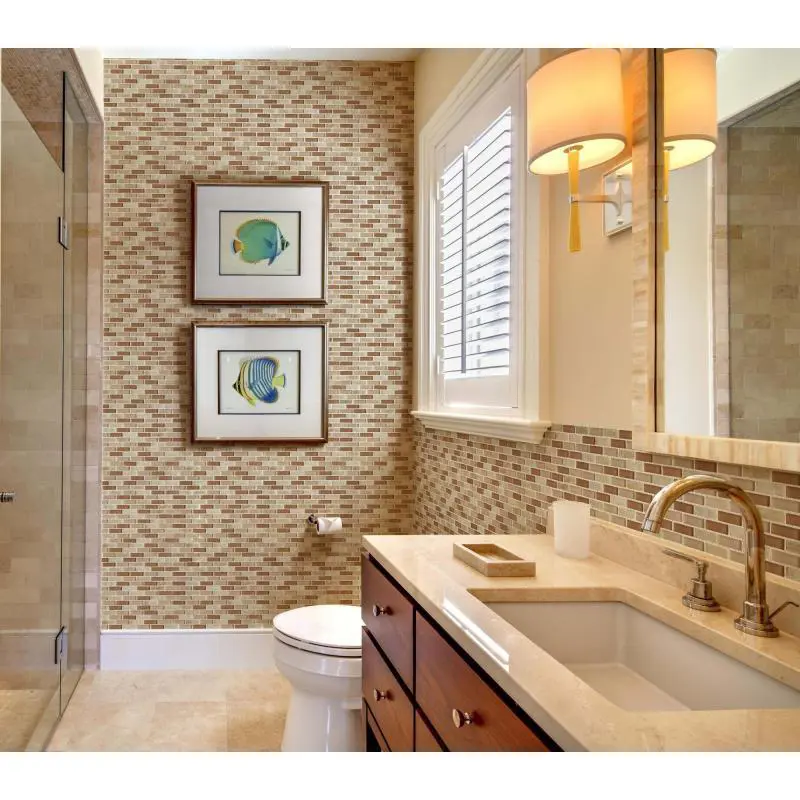 Изображение товара Мозаика стеклянная матовая 306х324х8 мм цвет коричневый