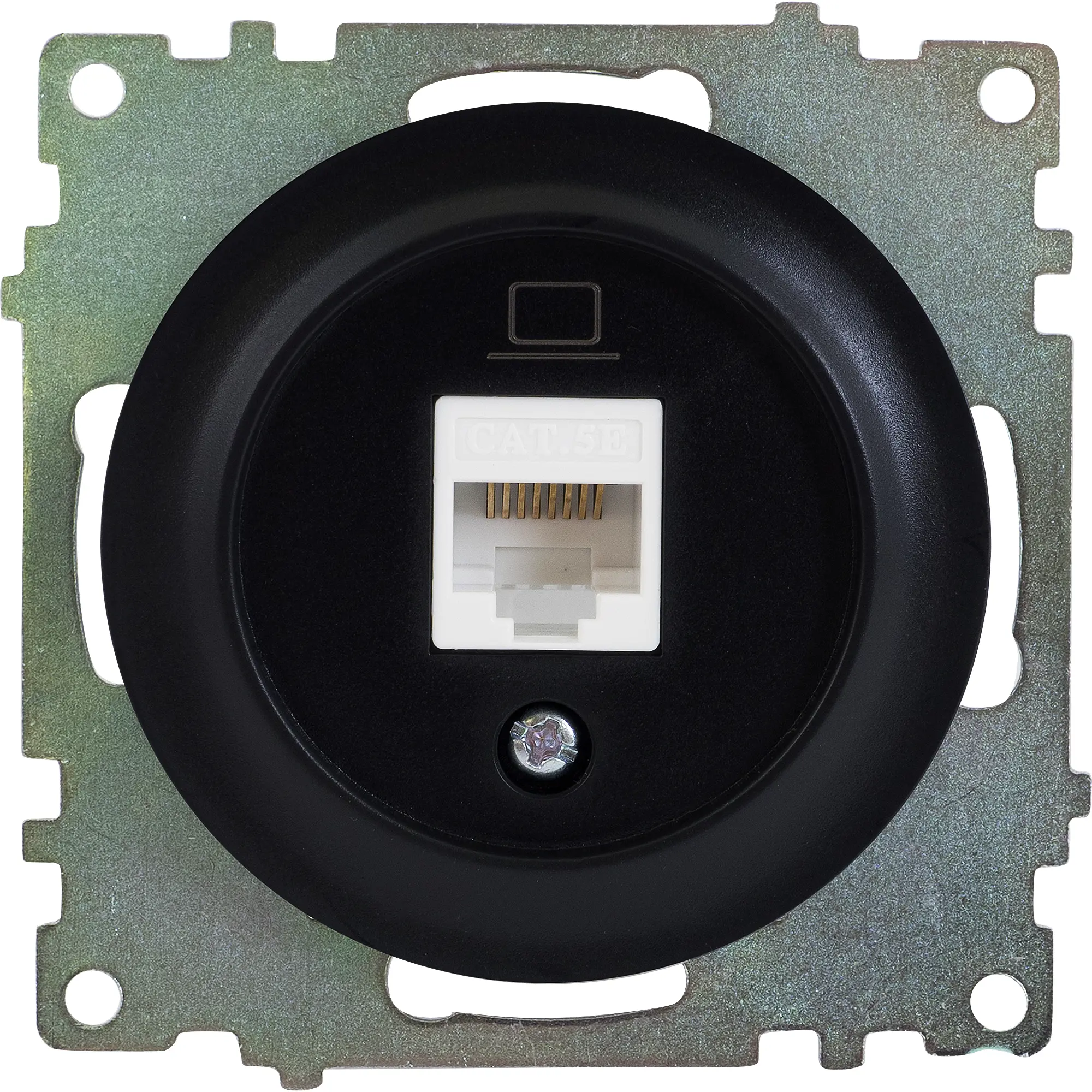 Изображение товара Розетка компьютерная встраиваемая Onekey Florence RJ45 UTP cat 5 цвет чёрный