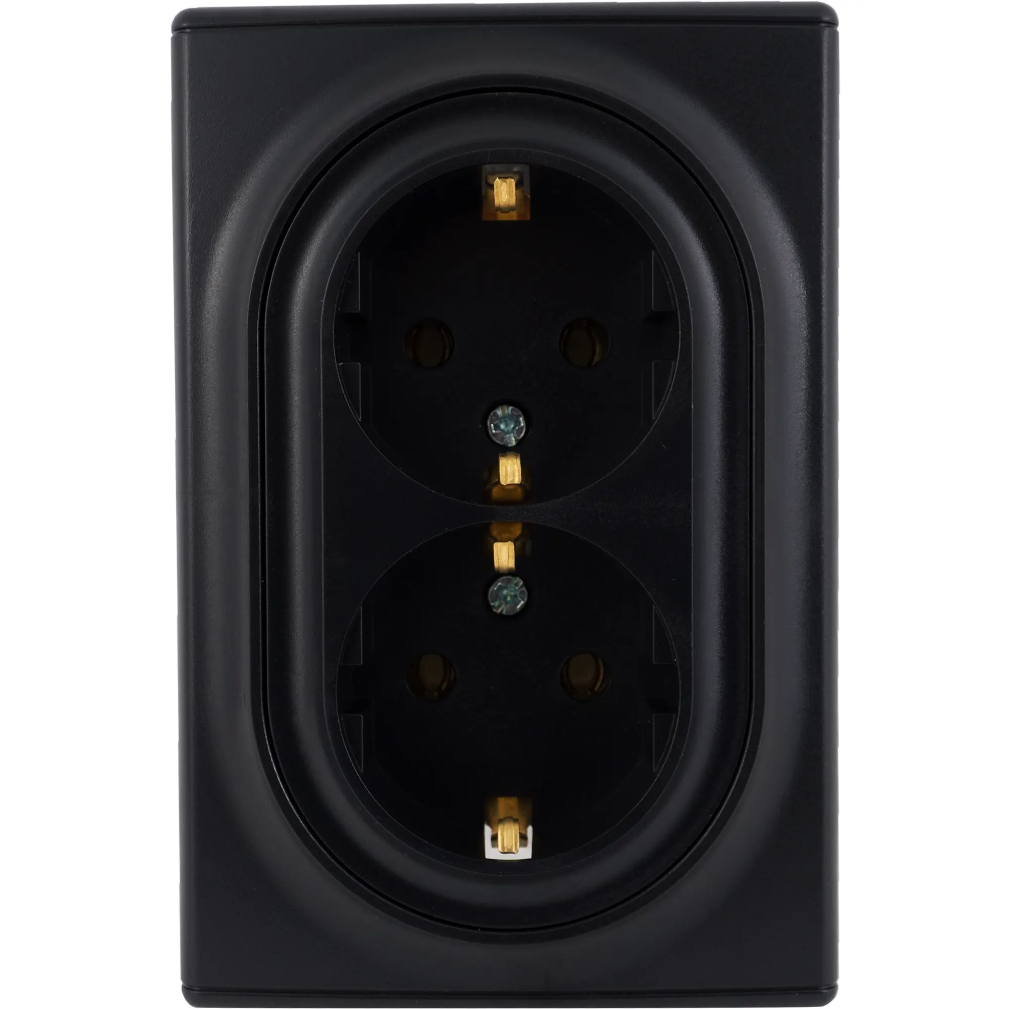 Изображение товара Встраиваемая двойная розетка Florence с заземлением 16А черная