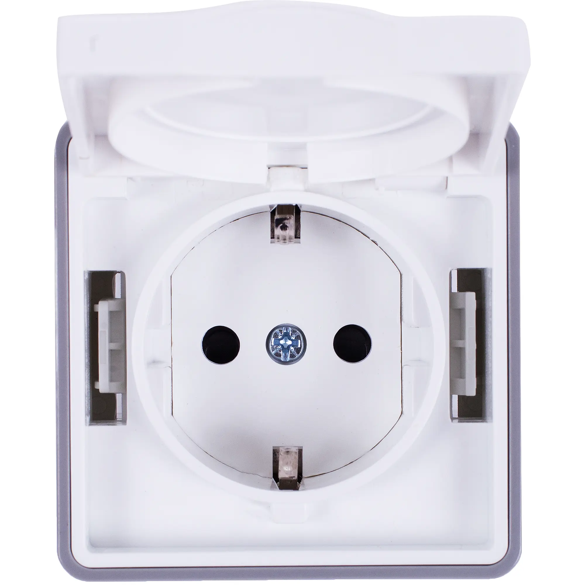 Изображение товара Розетка влагозащищенная Werkel Gallant с заземлением IP44 белая накладная