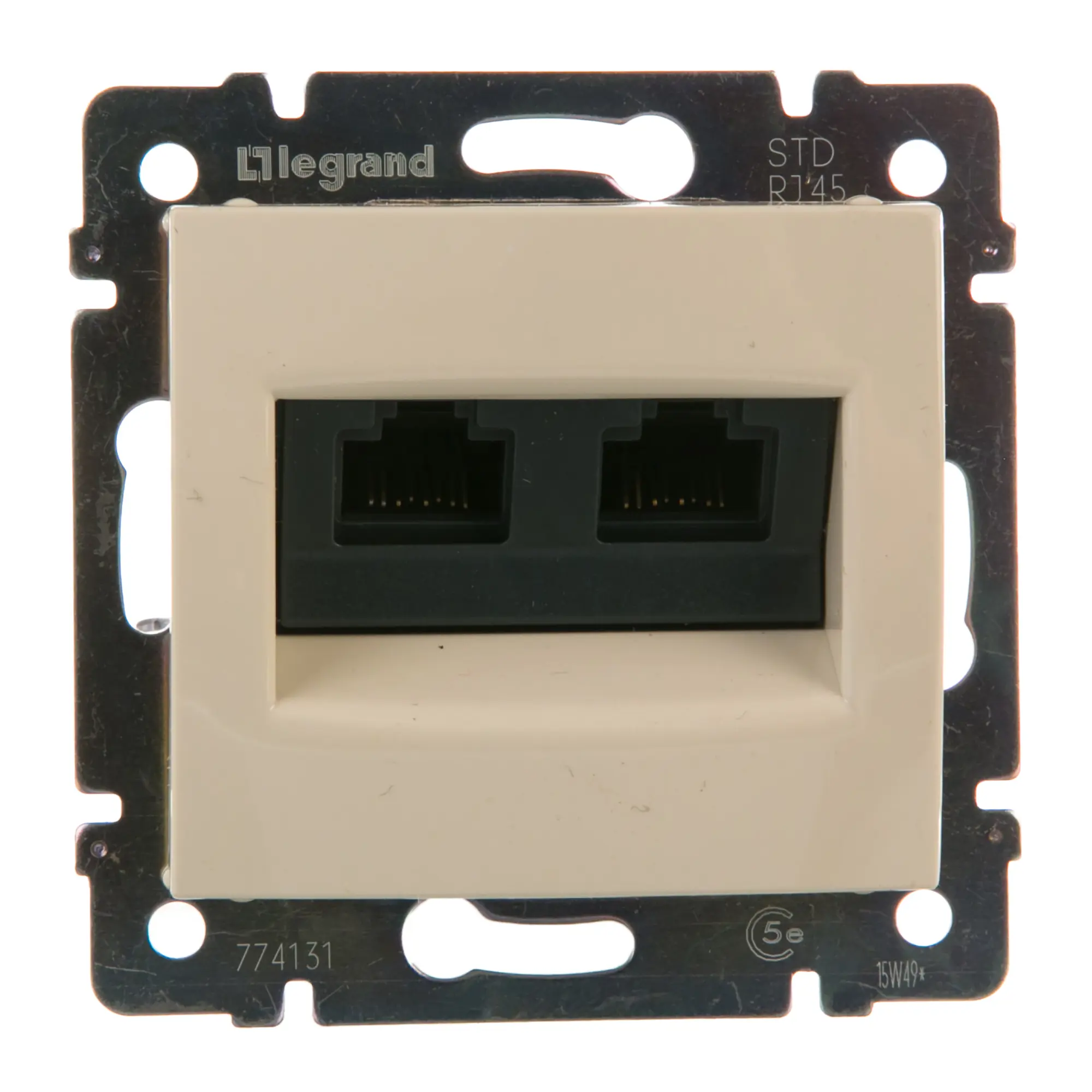 Изображение товара Розетка компьютерная двойная RJ45 Legrand Valena слоновая кость встроенная IP20