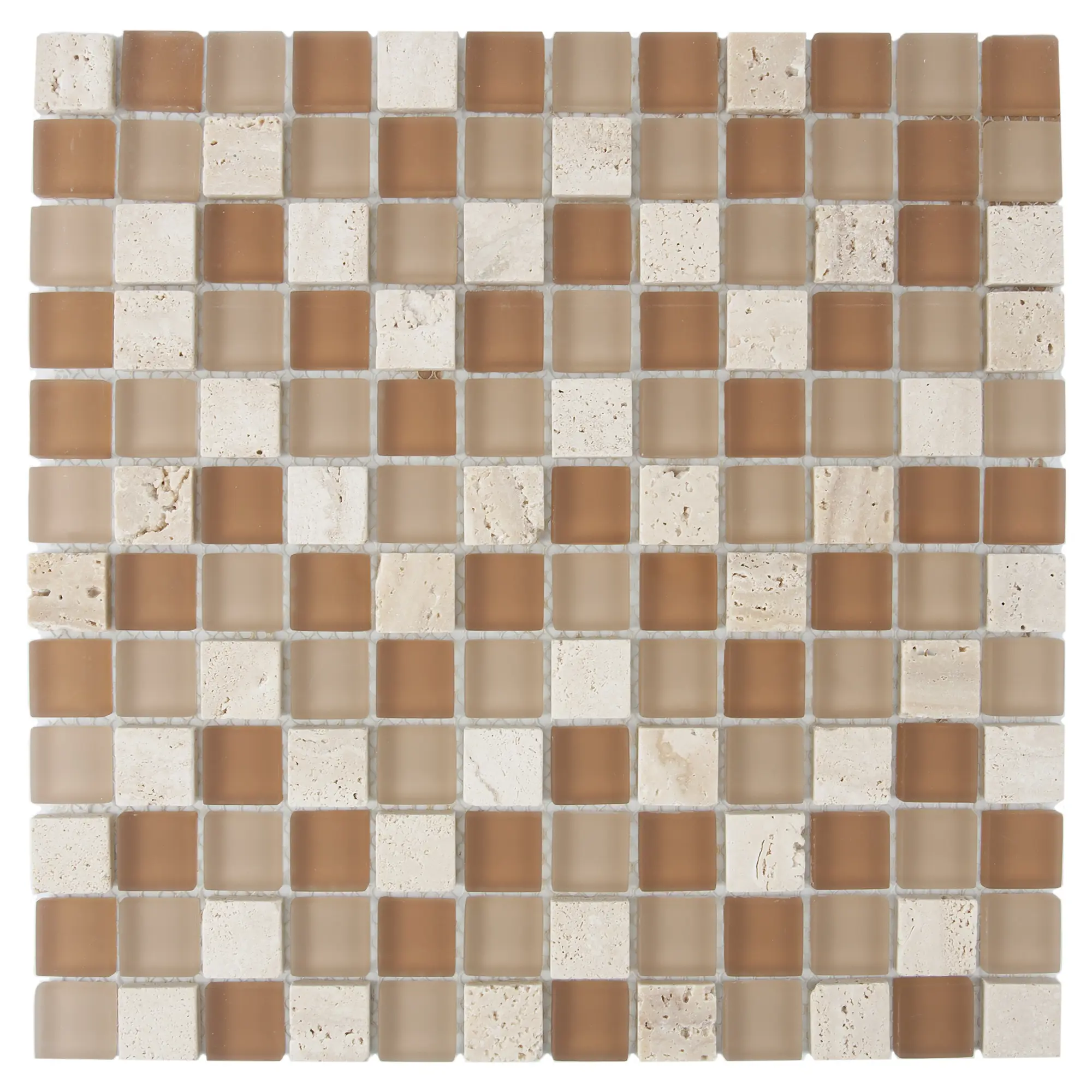 Изображение товара Стеклянная мозаика 30x30 см бежевый матовый коллекция FUSION для стен фасадов и бассейнов