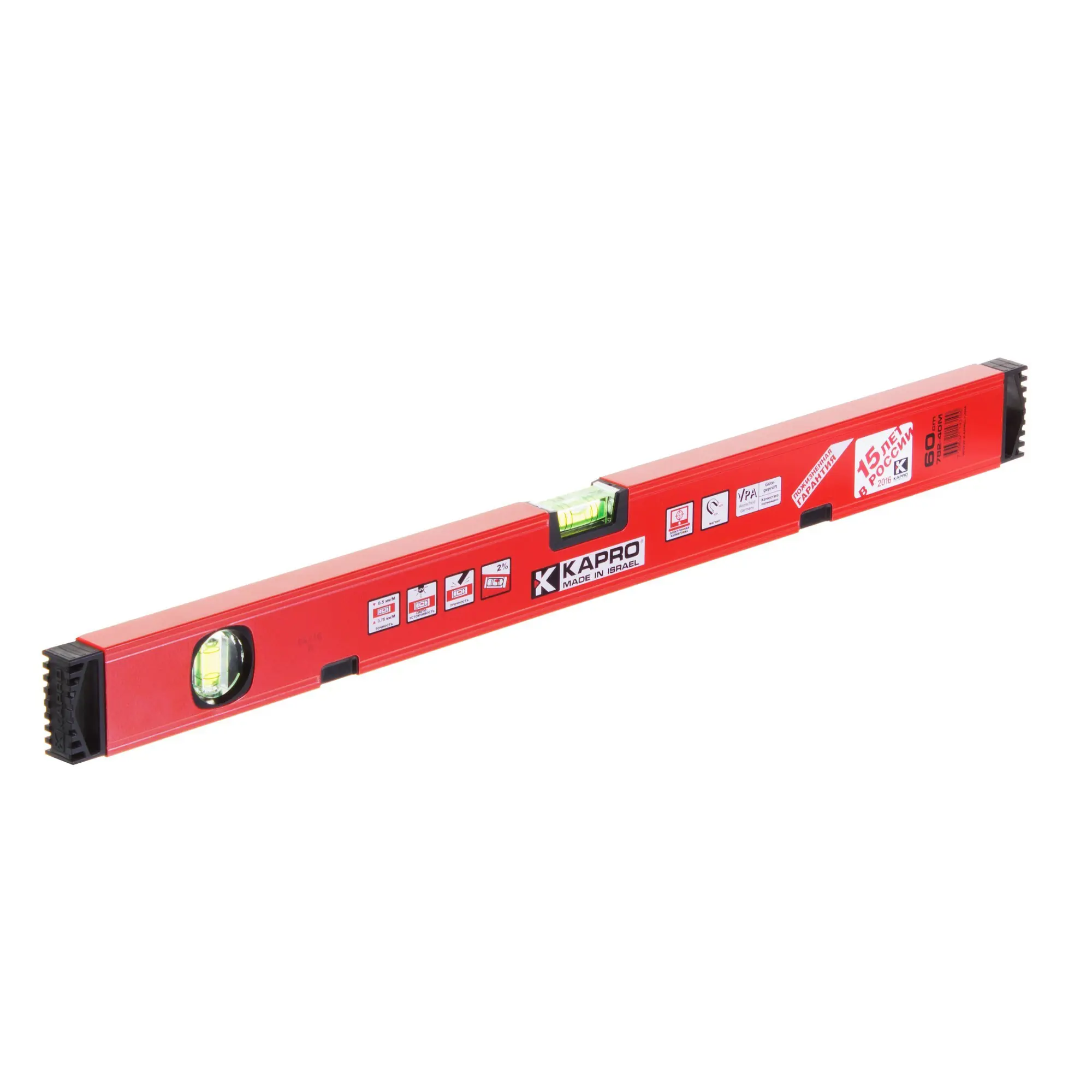 Изображение товара Пузырьковый строительный уровень Kapro Genesis 600 мм с двумя глазками и магнитом