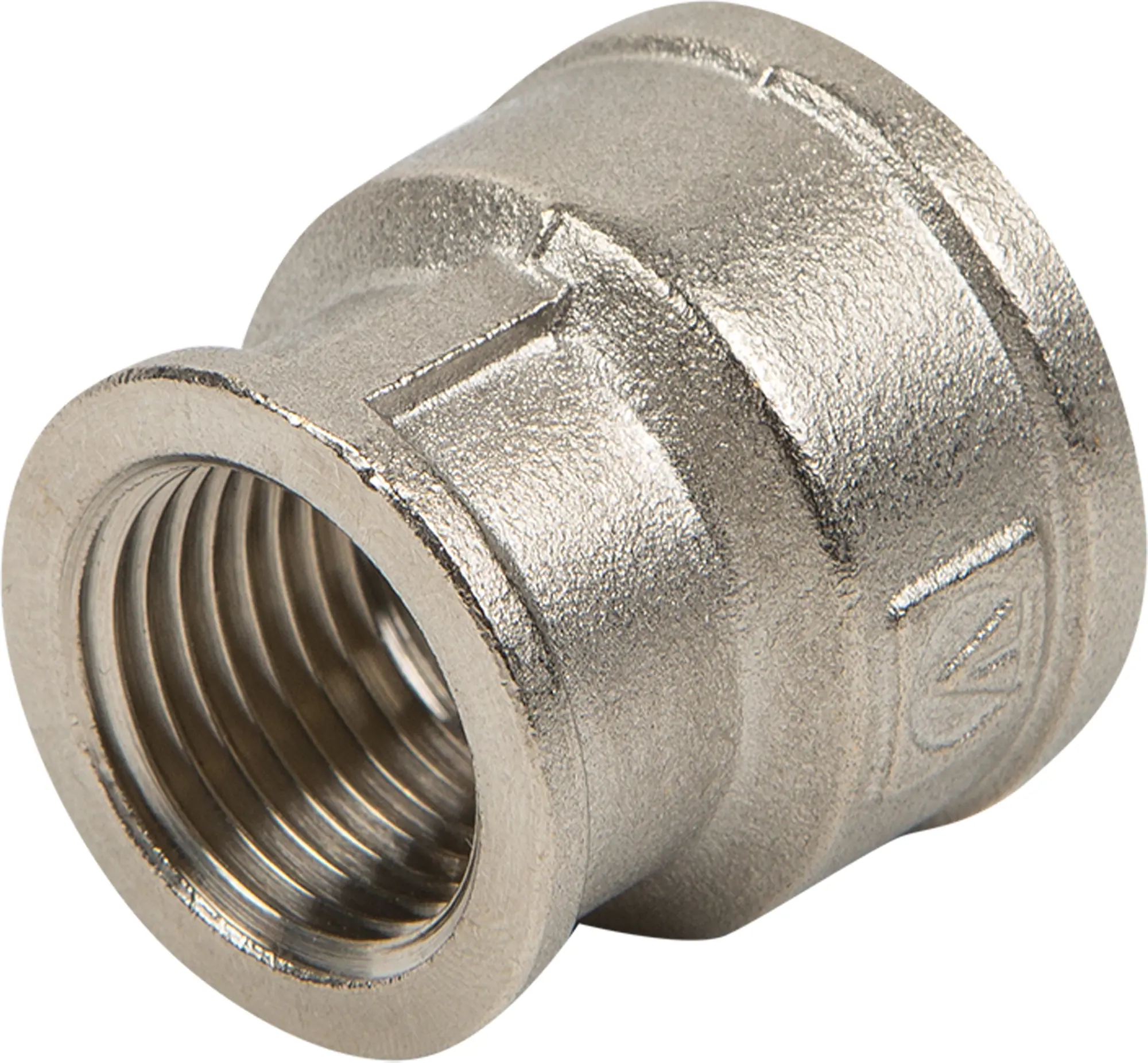 Изображение товара Муфта переходная Valtec внутренняя резьба 3/4"х1/2" никелированная латунь VTr.240.N.0504