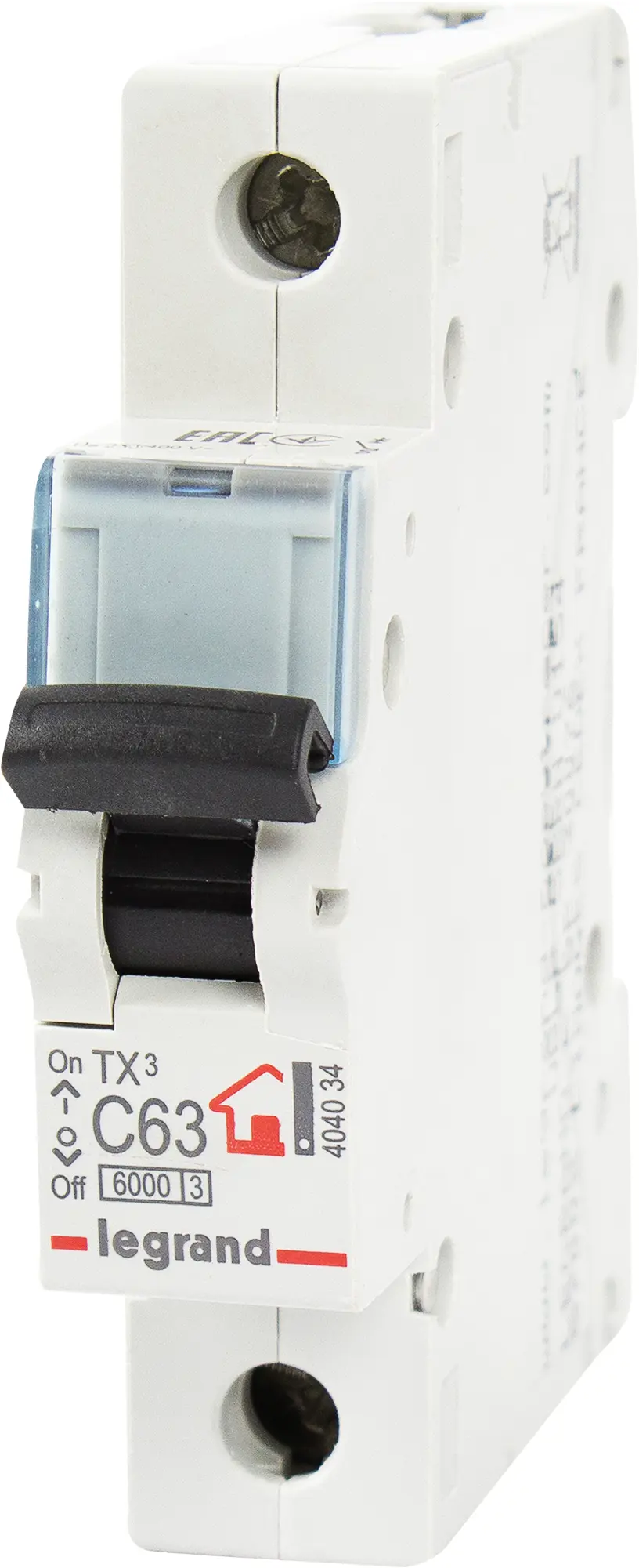 Изображение товара Автоматический выключатель LEGRAND TX3 1P C63 А 6 кА для электросетей