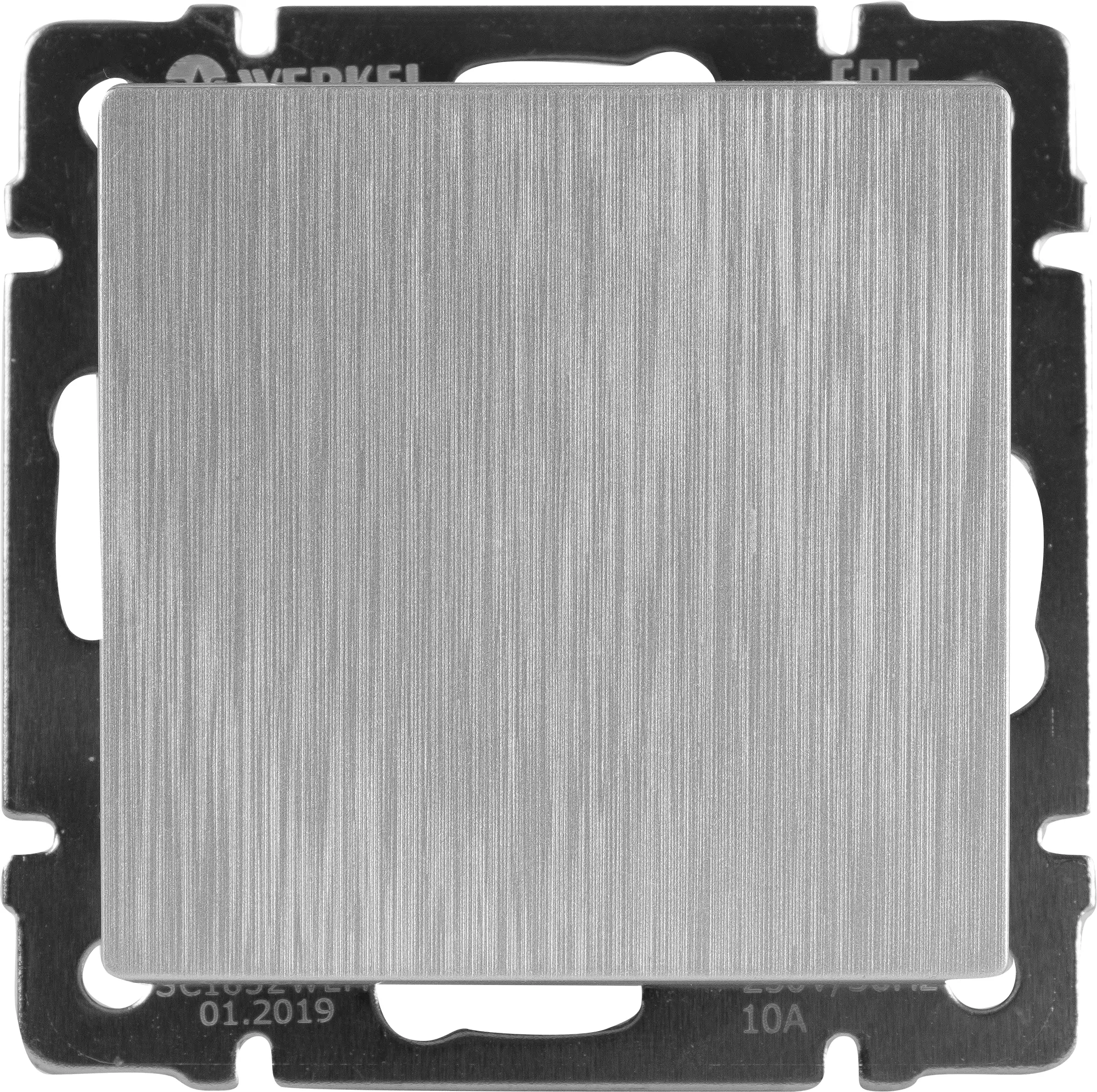 Изображение товара Выключатель встраиваемый Werkel 1 клавиша цвет серебряный рифленый