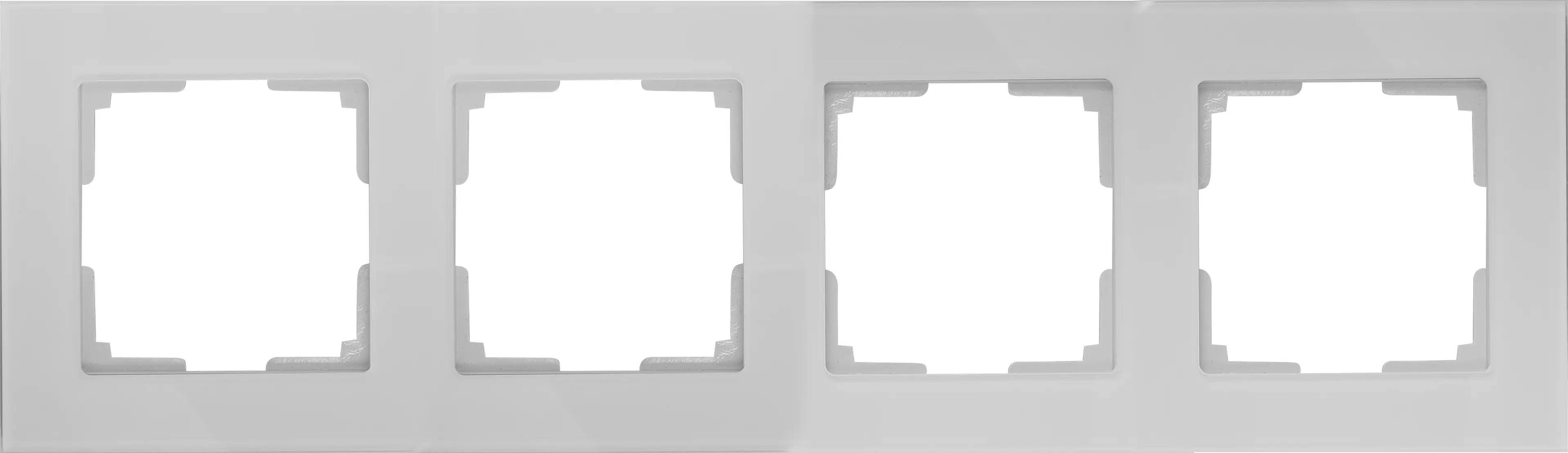 Изображение товара Рамка для розеток и выключателей Werkel Favorit 4 поста стекло белый