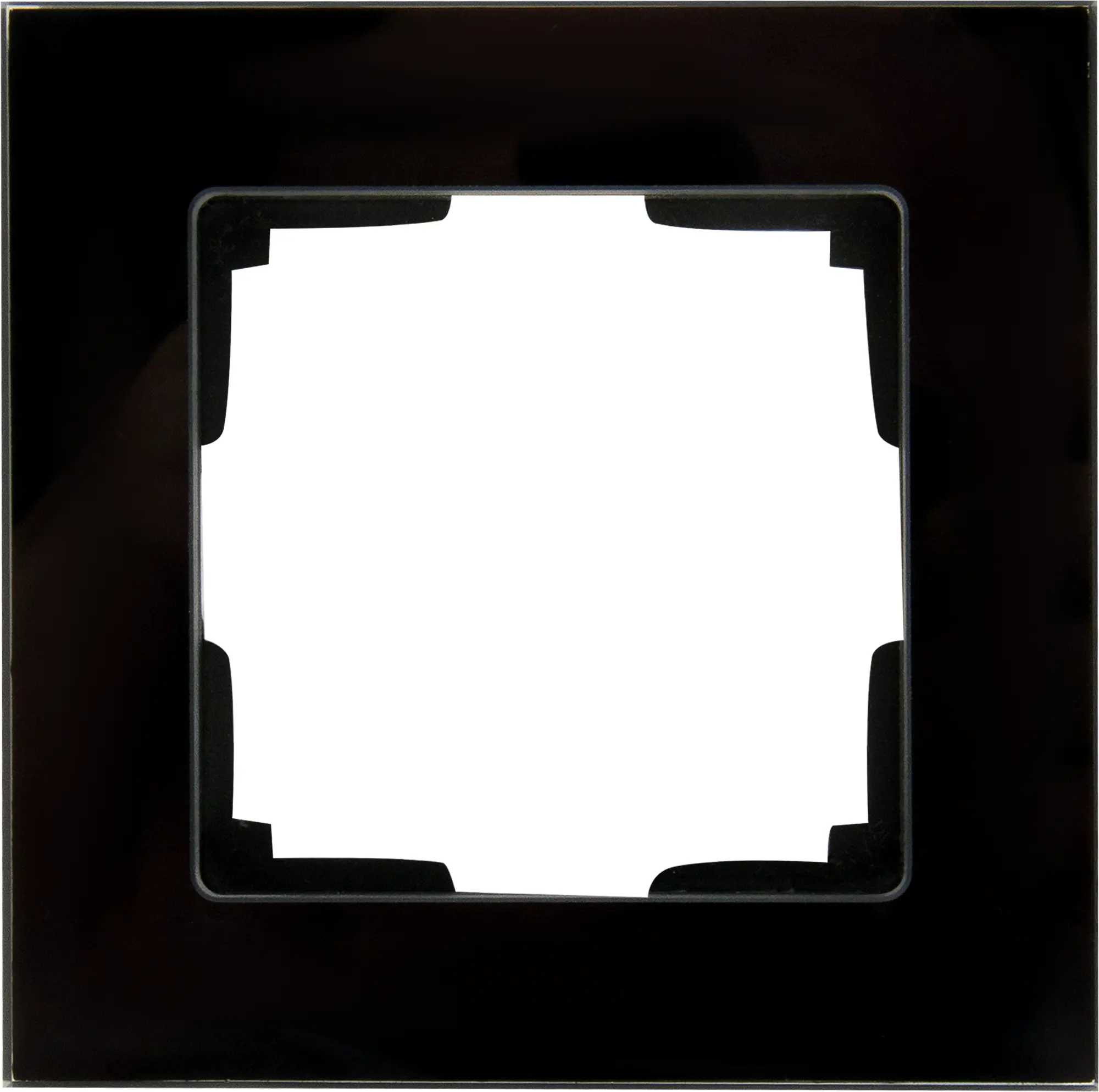 Изображение товара Рамка для розеток и выключателей Werkel Favorit 1 пост стекло цвет чёрный