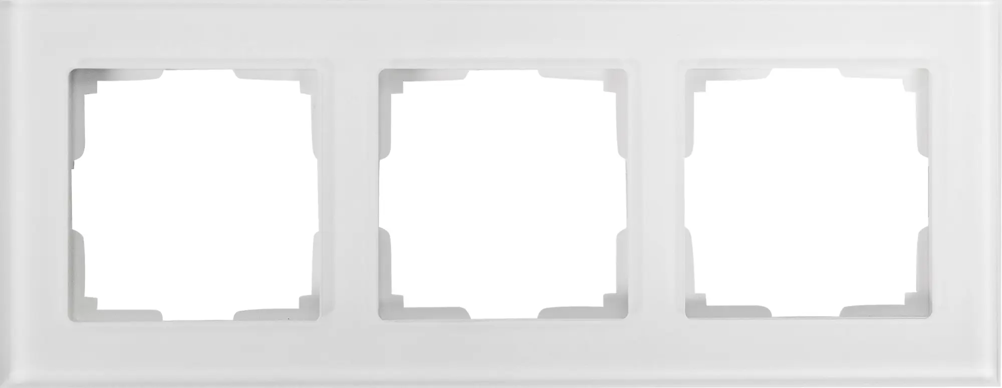 Изображение товара Рамка для розеток и выключателей Werkel Favorit 3 поста стекло белая