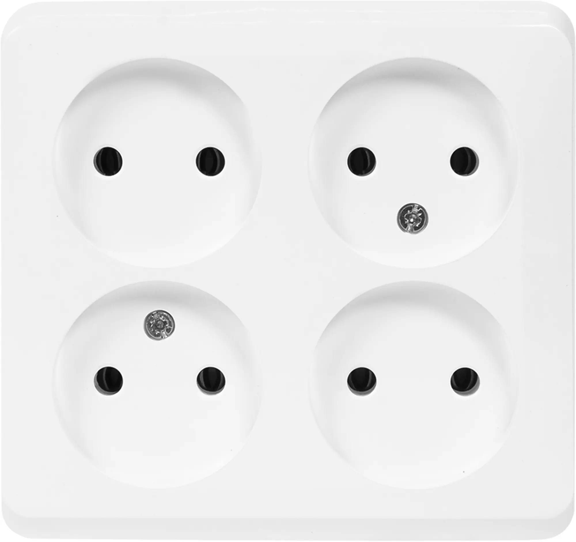 Изображение товара Розетка четверная накладная Systeme Electric Этюд без заземления цвет белый