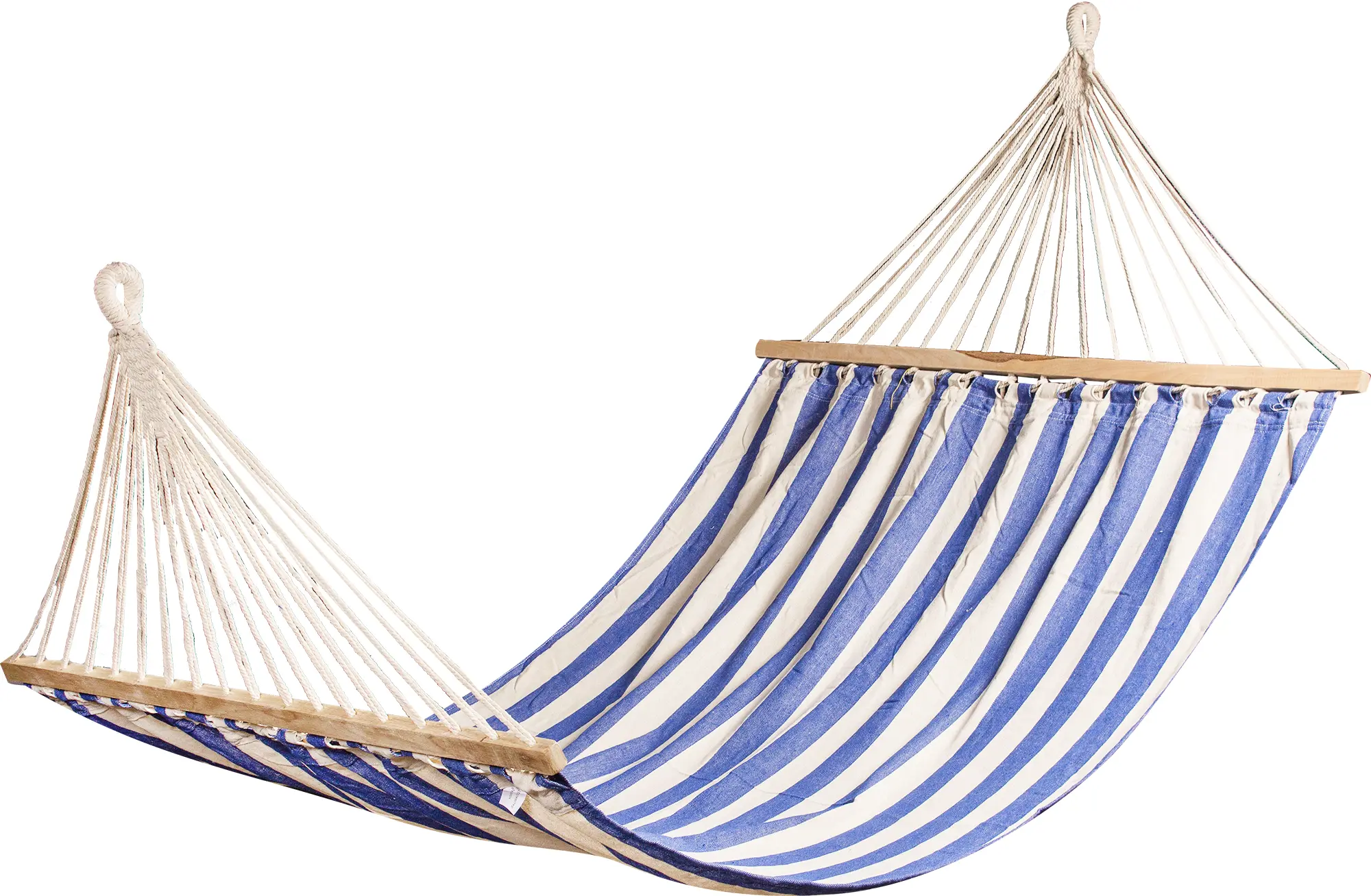 Изображение товара Гамак садовый широкий 140x200 см из хлопка бело-синий