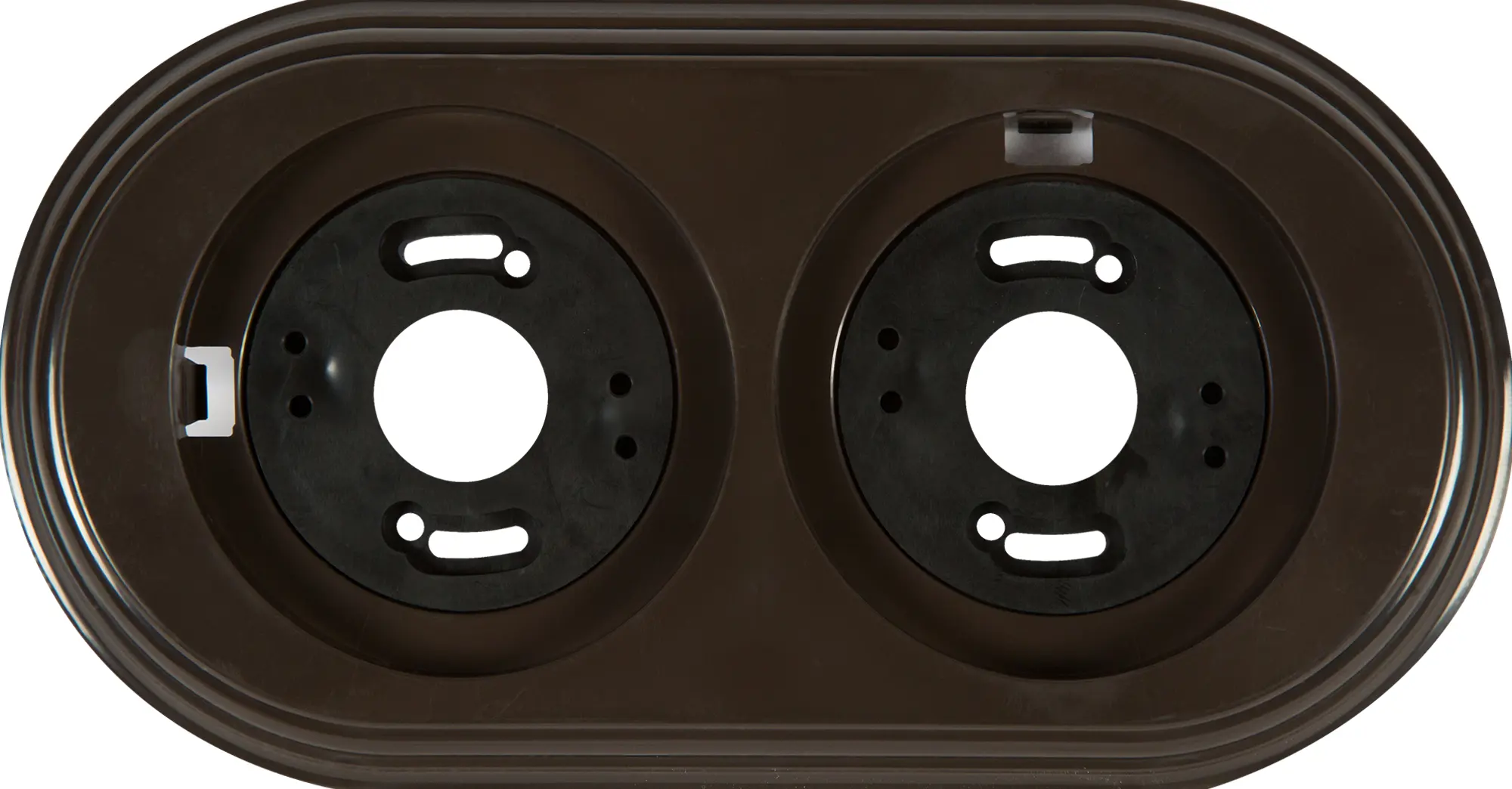 Изображение товара Рамка для розеток и выключателей Electraline 2 поста коричневая глянцевая