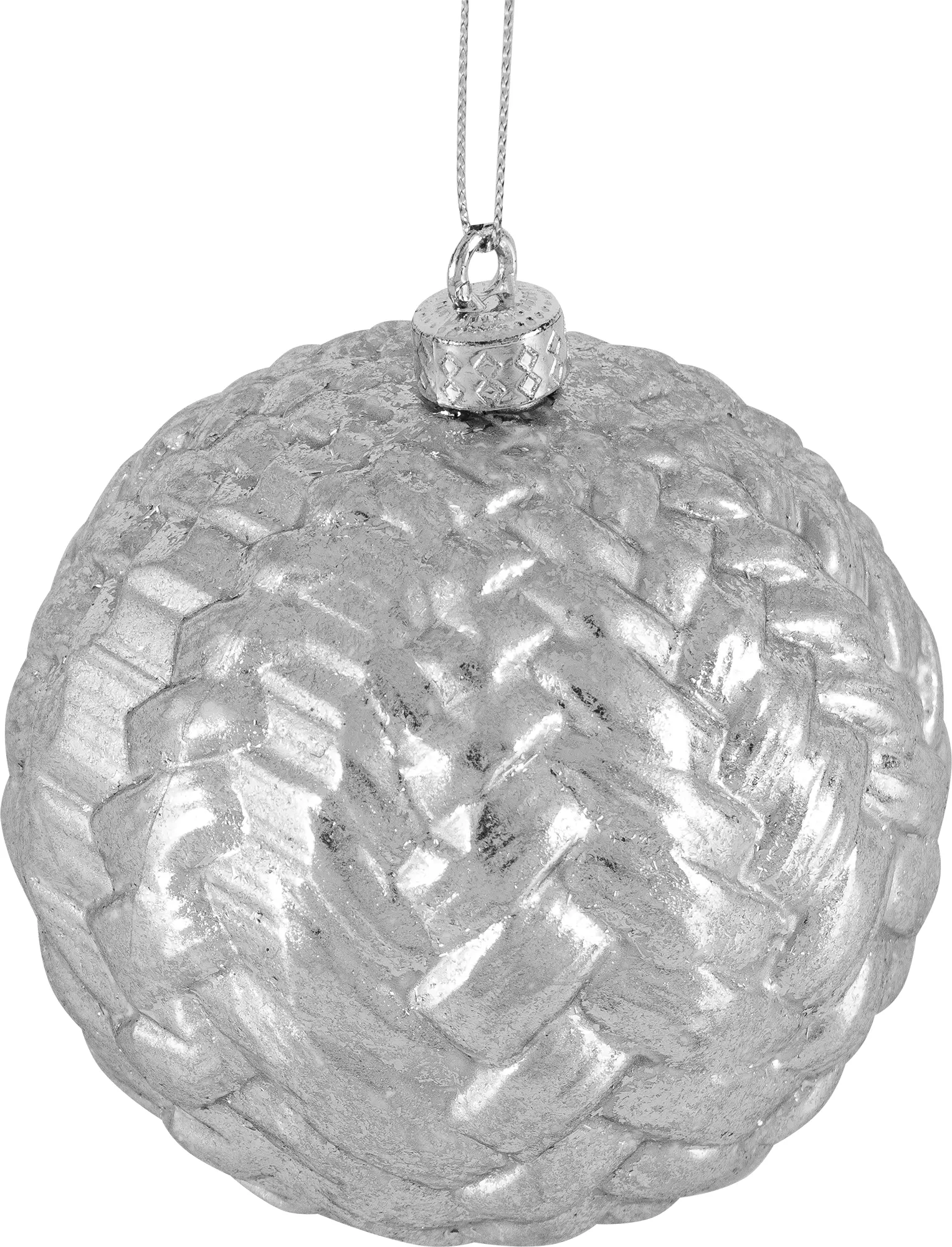 Изображение товара Шар ёлочный, 9.8 см, пластик, цвет серебро