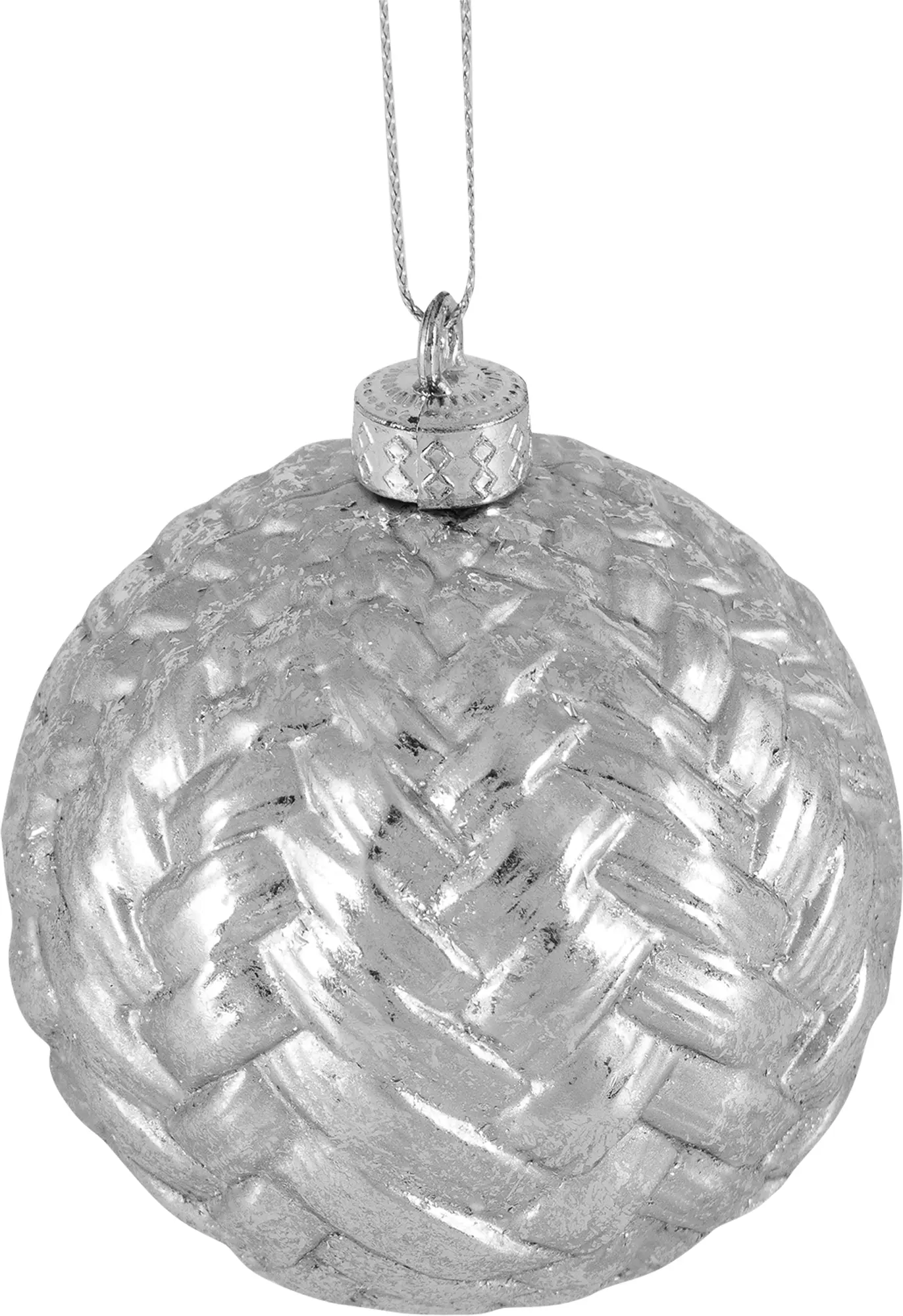 Изображение товара Шар ёлочный, 7.8 см, пластик, цвет серебристый