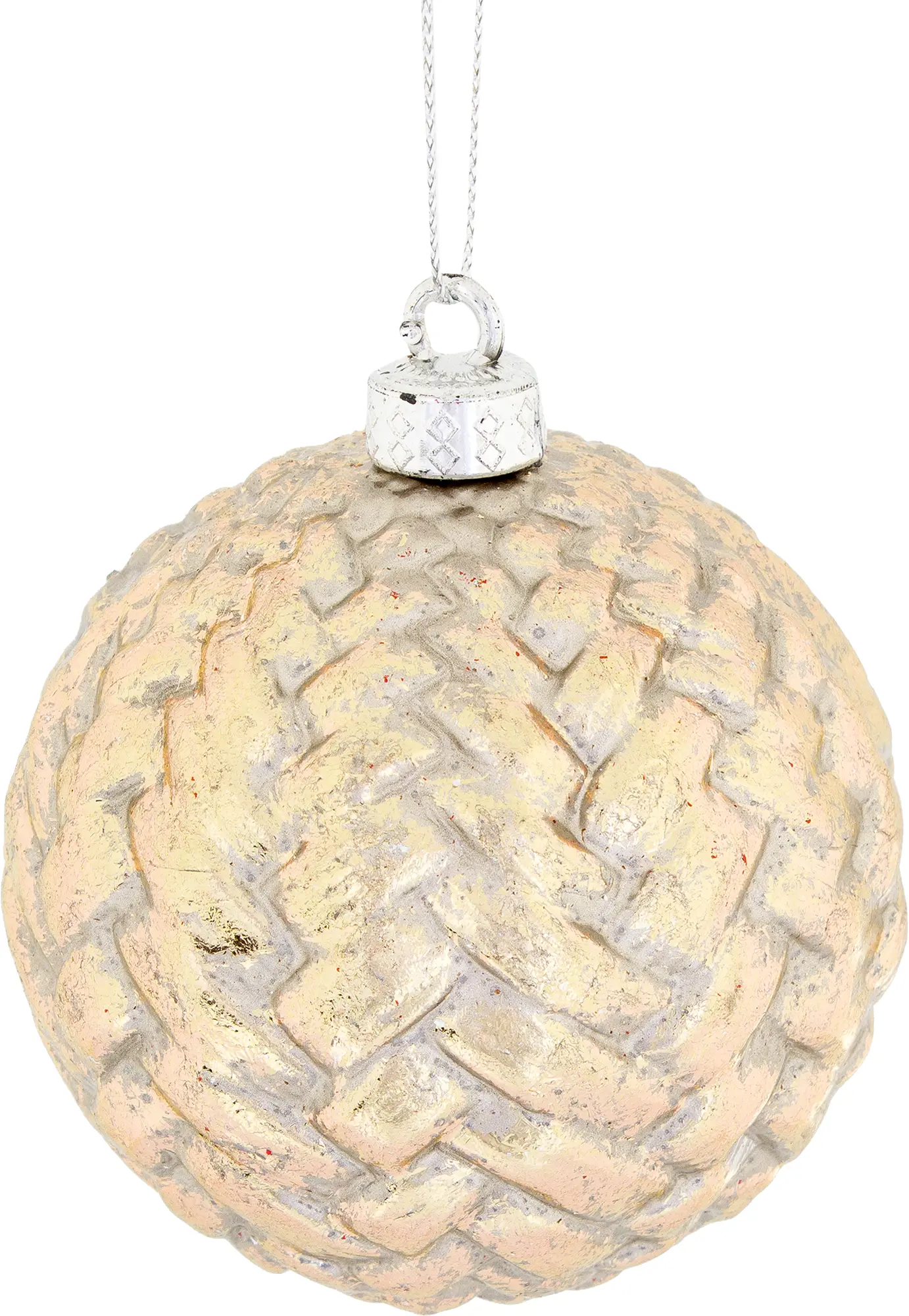 Изображение товара Шар ёлочный Christmas плетение ø 7.8 см пластик шампань