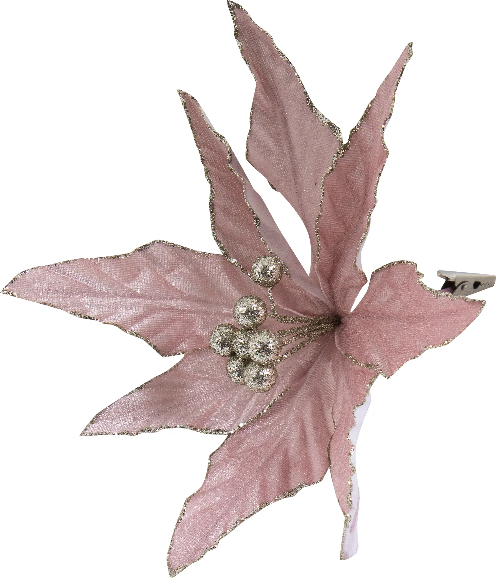 Изображение товара Украшение ёлочное «Заснеженный цветок», 18 см, цвет розовый