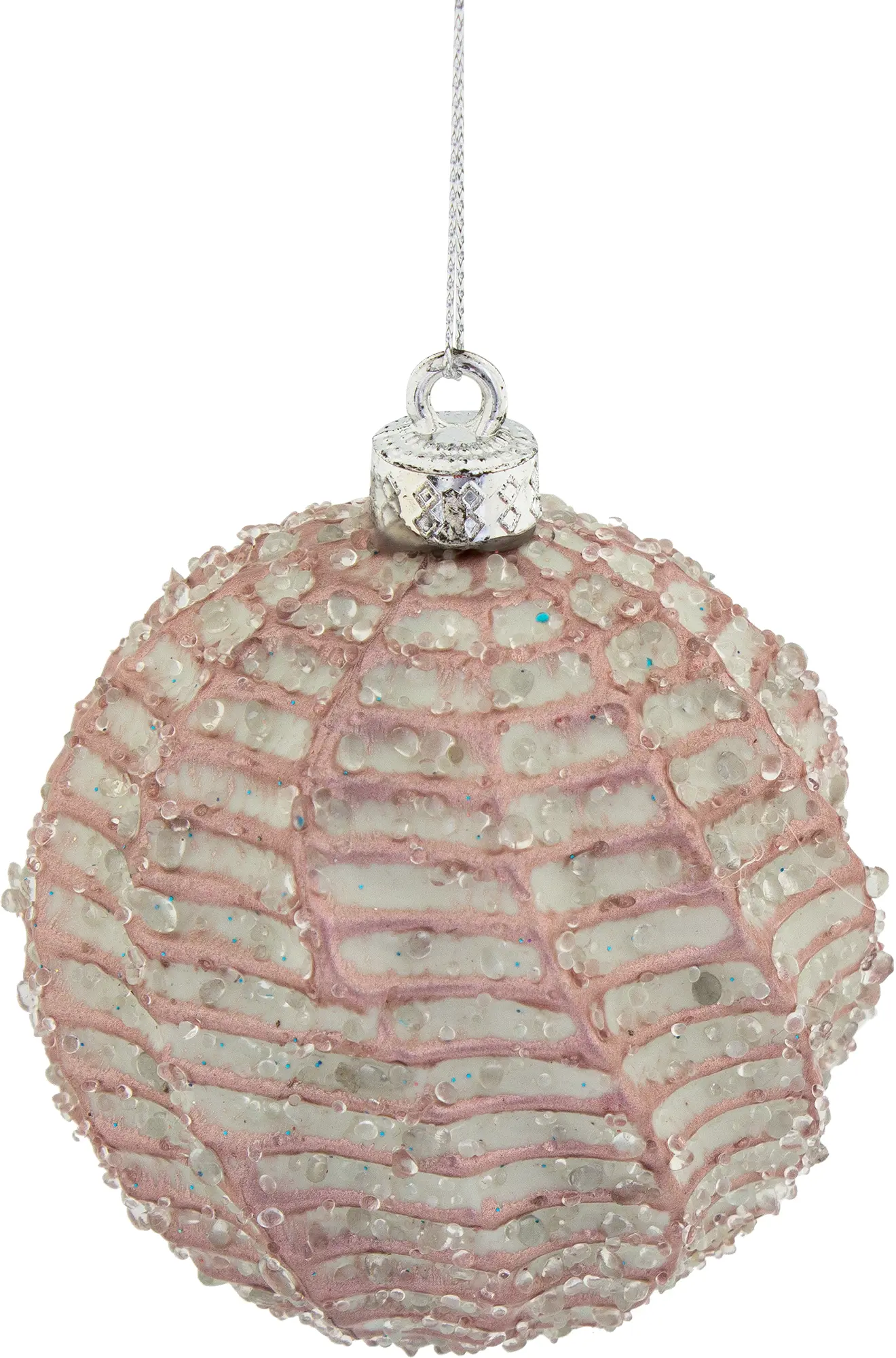 Изображение товара Шар ёлочный паутинка ø 7.8 см пластик розовый