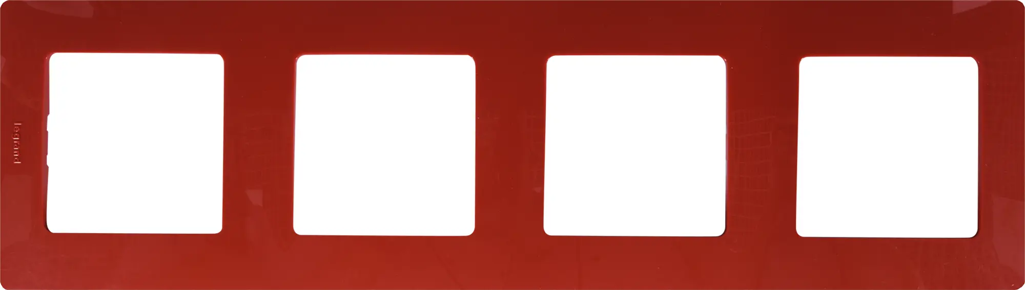 Изображение товара Рамка для розеток и выключателей Legrand Etika 4 поста красная глянцевая