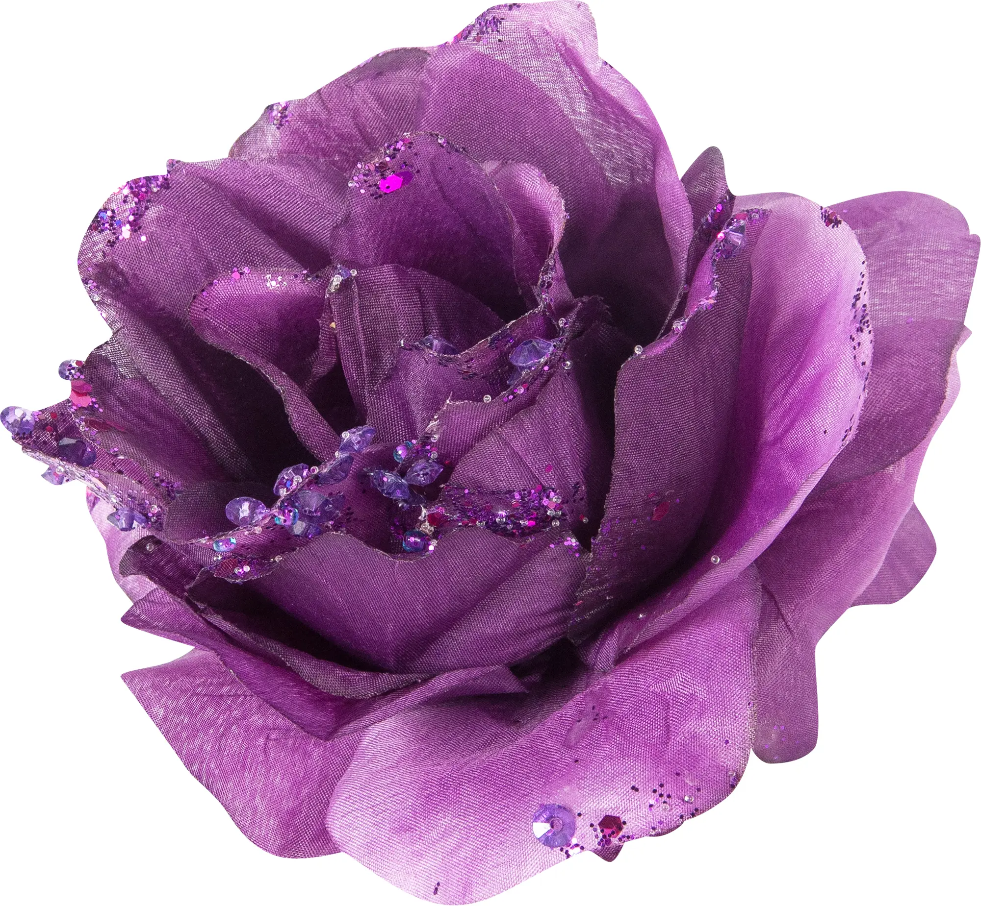 Изображение товара Украшение новогоднее «Цветок с блёстками», 8.5 см, полиэстер, цвет фиолетовый