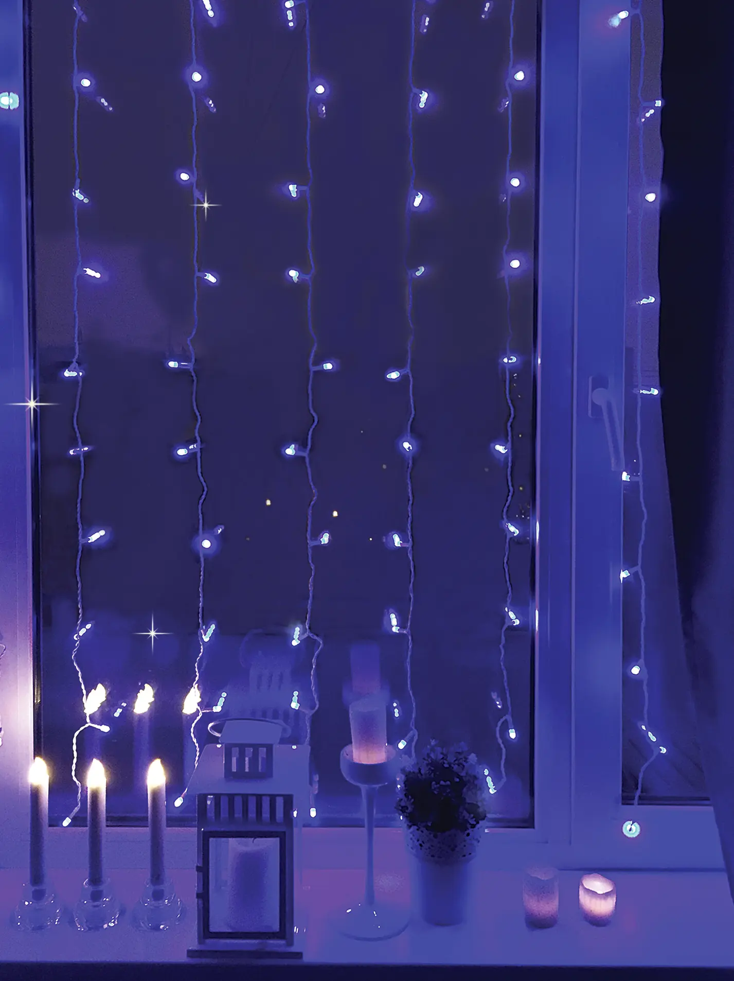 Изображение товара Электрогирлянда наружная «Занавес» 1.5x1.5 м 100 LED синий IP44