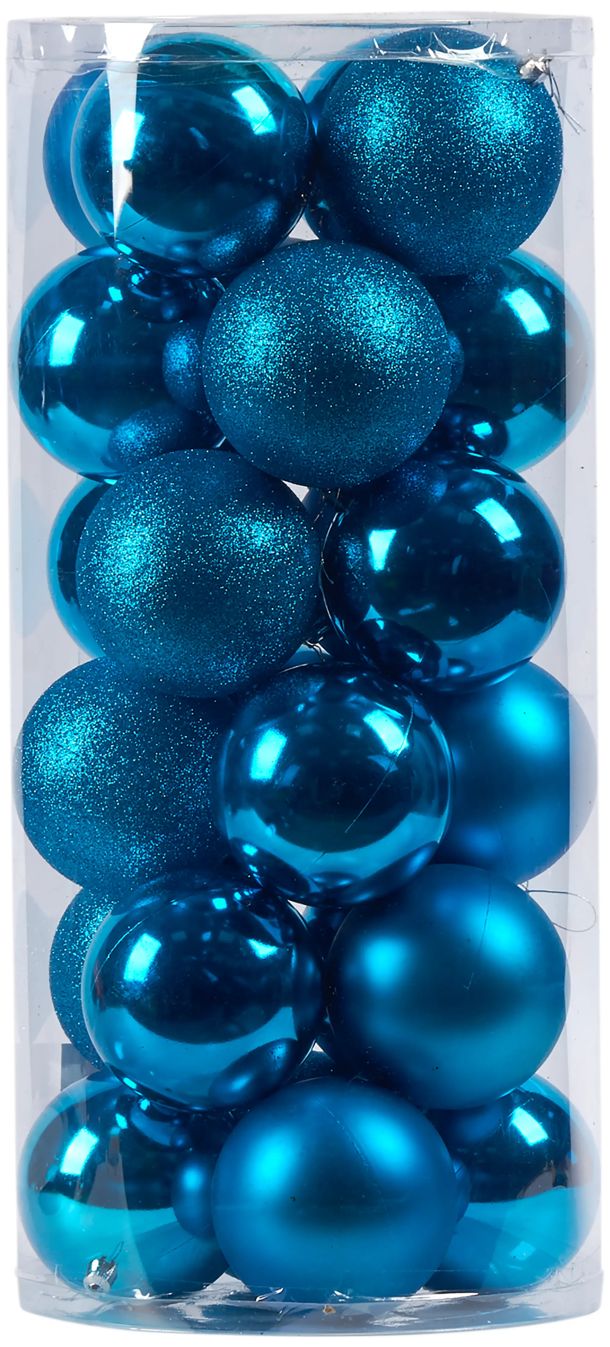 Изображение товара Набор ёлочных шаров 10 см цвет голубой, 24 шт.