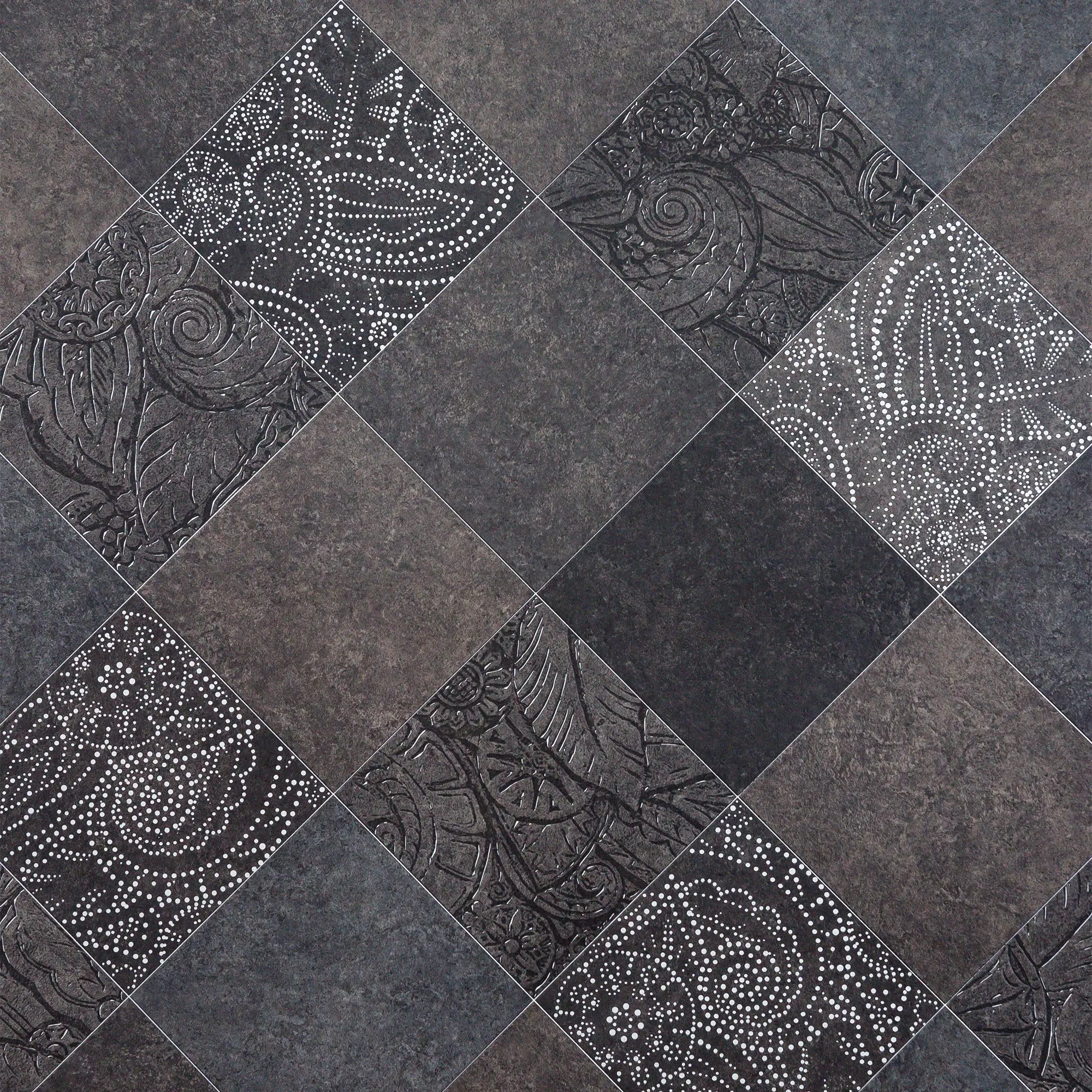 Изображение товара Линолеум Шанин 31 класс 3.5 м, полукоммерческий, черный, плитка