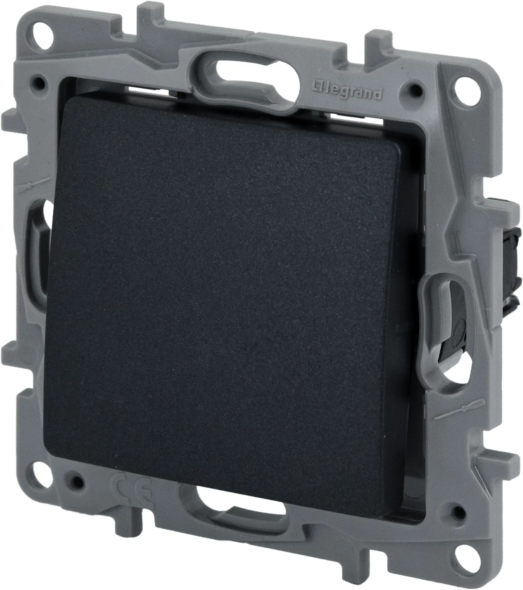 Изображение товара Выключатель кнопочный одноклавишный Legrand Etika 6А 250В антрацит Владимир