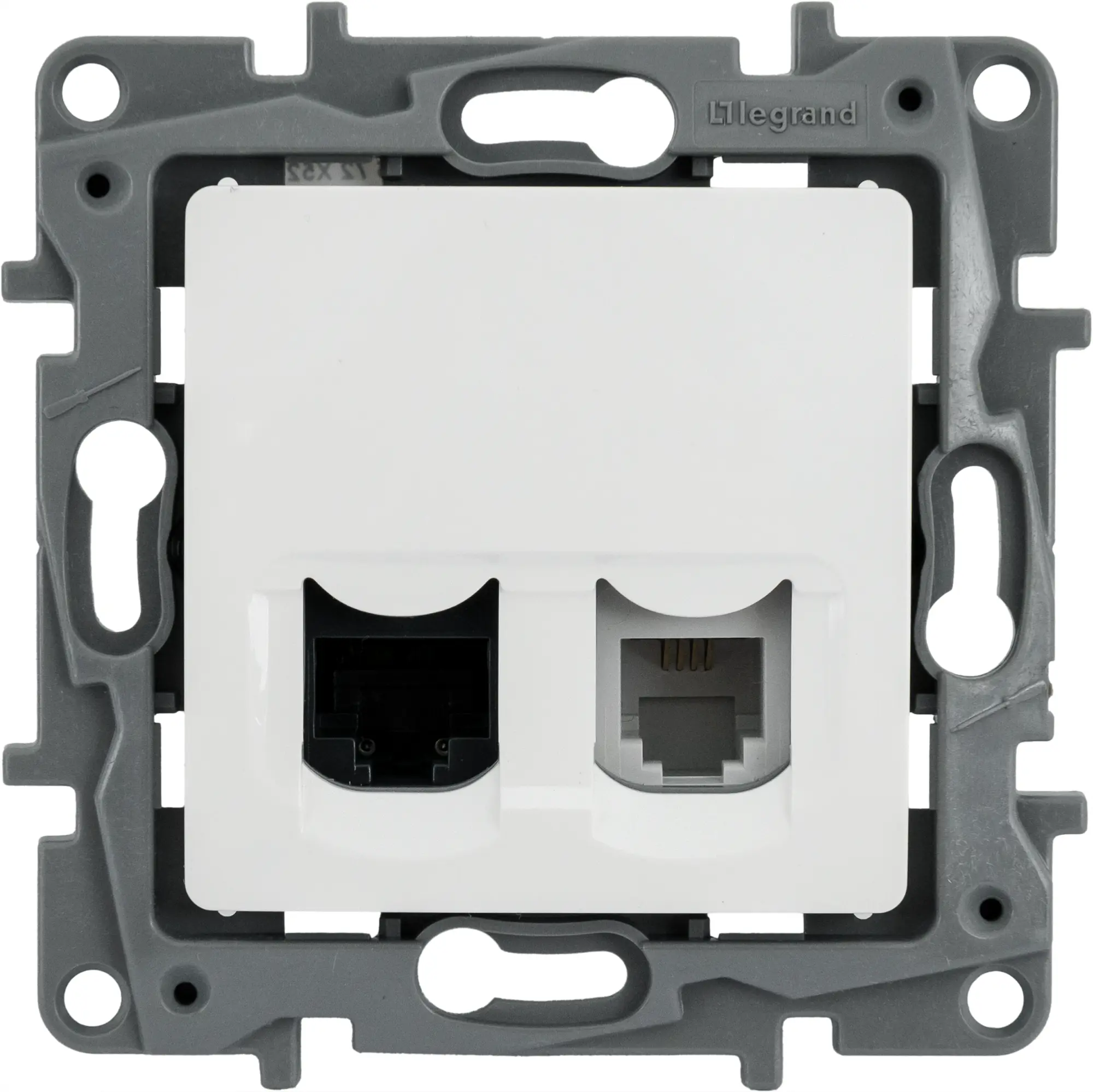 Изображение товара Розетка двойная RJ11+RJ45 категория 5e UTP - Legrand Etika - белый