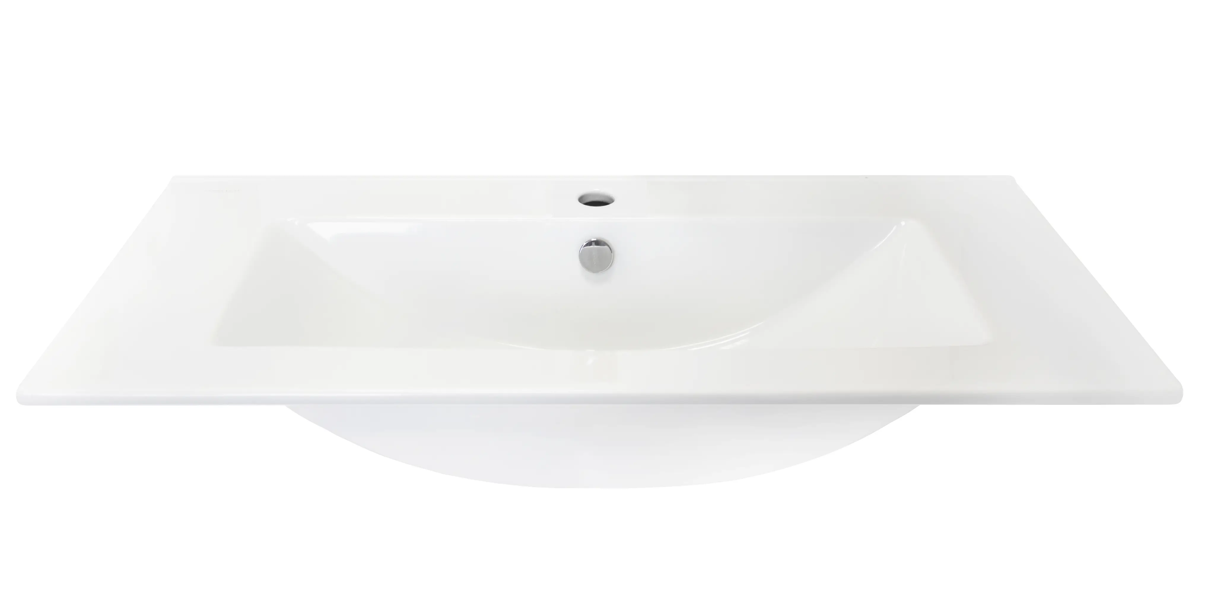 Изображение товара Раковина SANITA LUXE Quadro 90 из фарфора, прямоугольная, белая, глянцевая