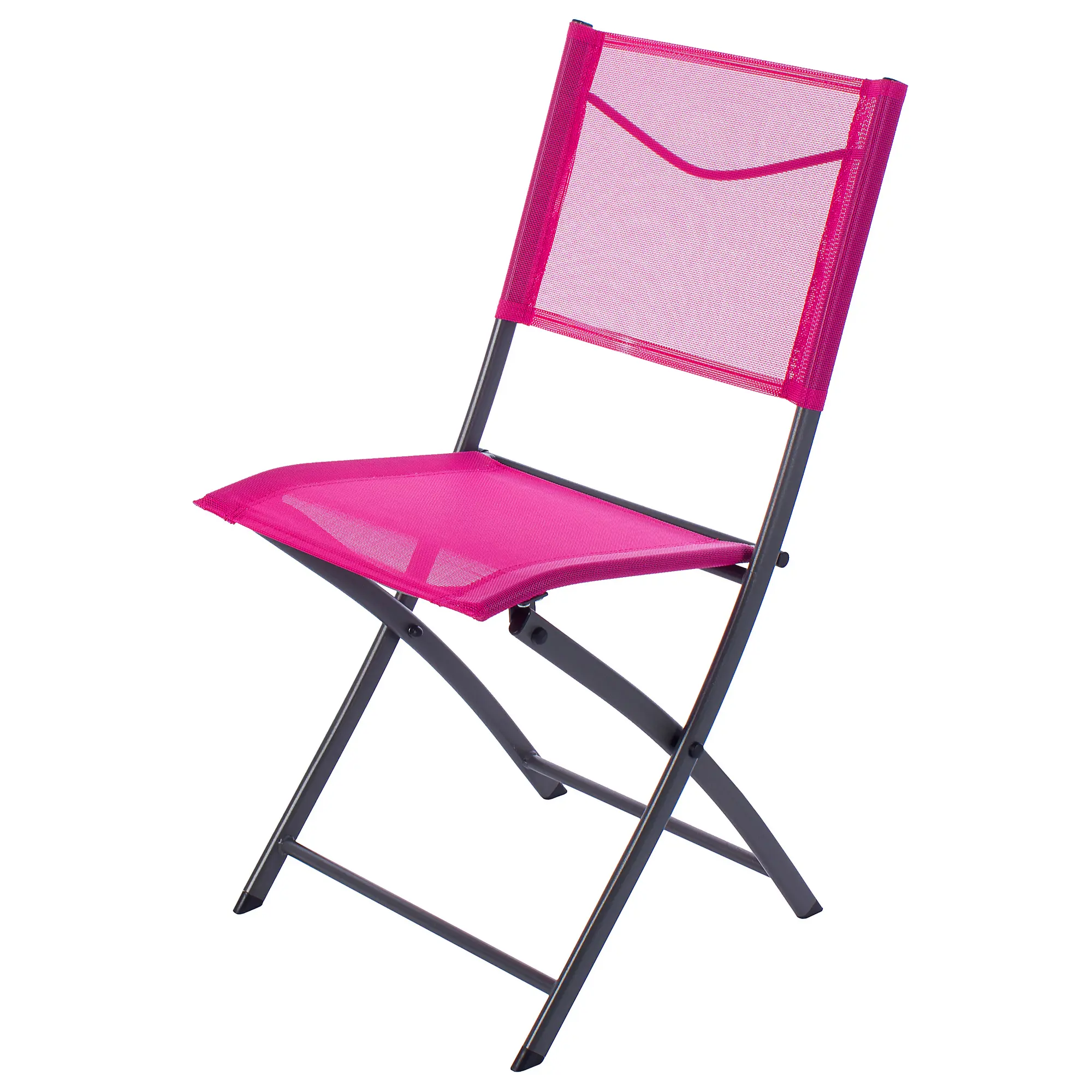 Изображение товара Стул садовый складной розовый 420x830x520 мм металлический текстиль комфорт