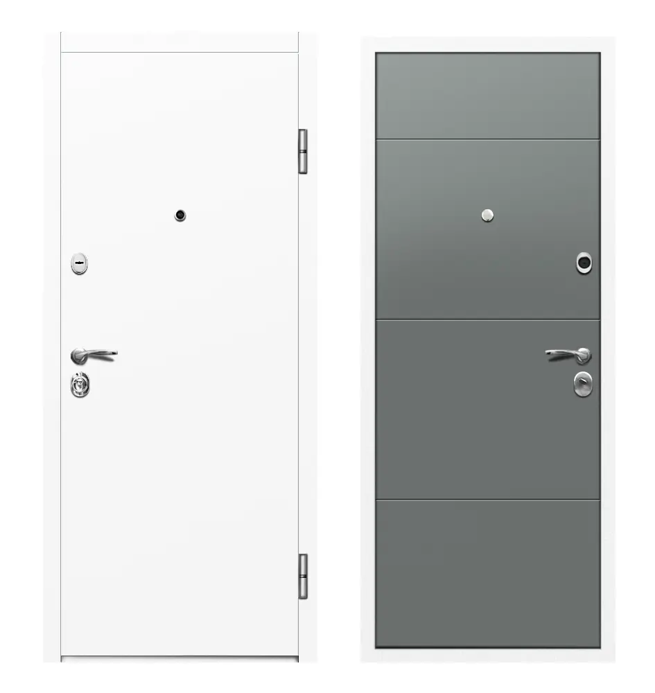 Изображение товара Входная металлическая дверь Urban с эмалью, белая, правое открывание, 870 мм