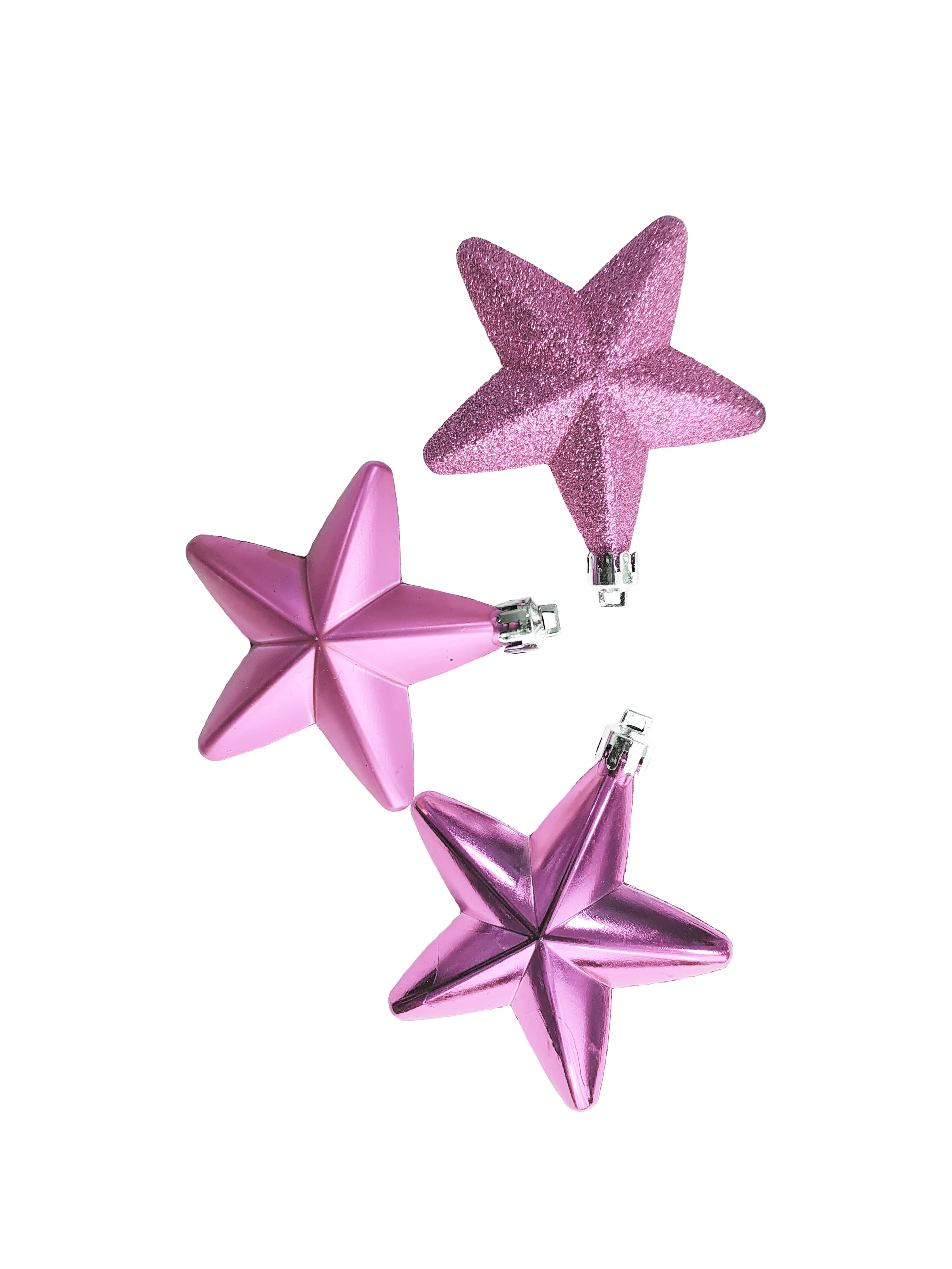 Изображение товара Набор ёлочных игрушек «Звёзды» 3 шт 8х8х8 см цвет розовый