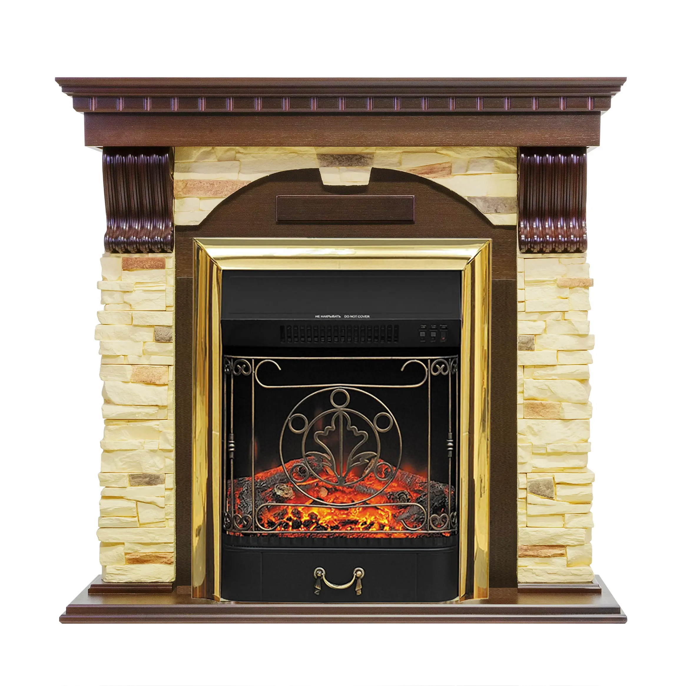 Изображение товара Обрамление Dublin арочный сланец темный дуб для каминов 102 см