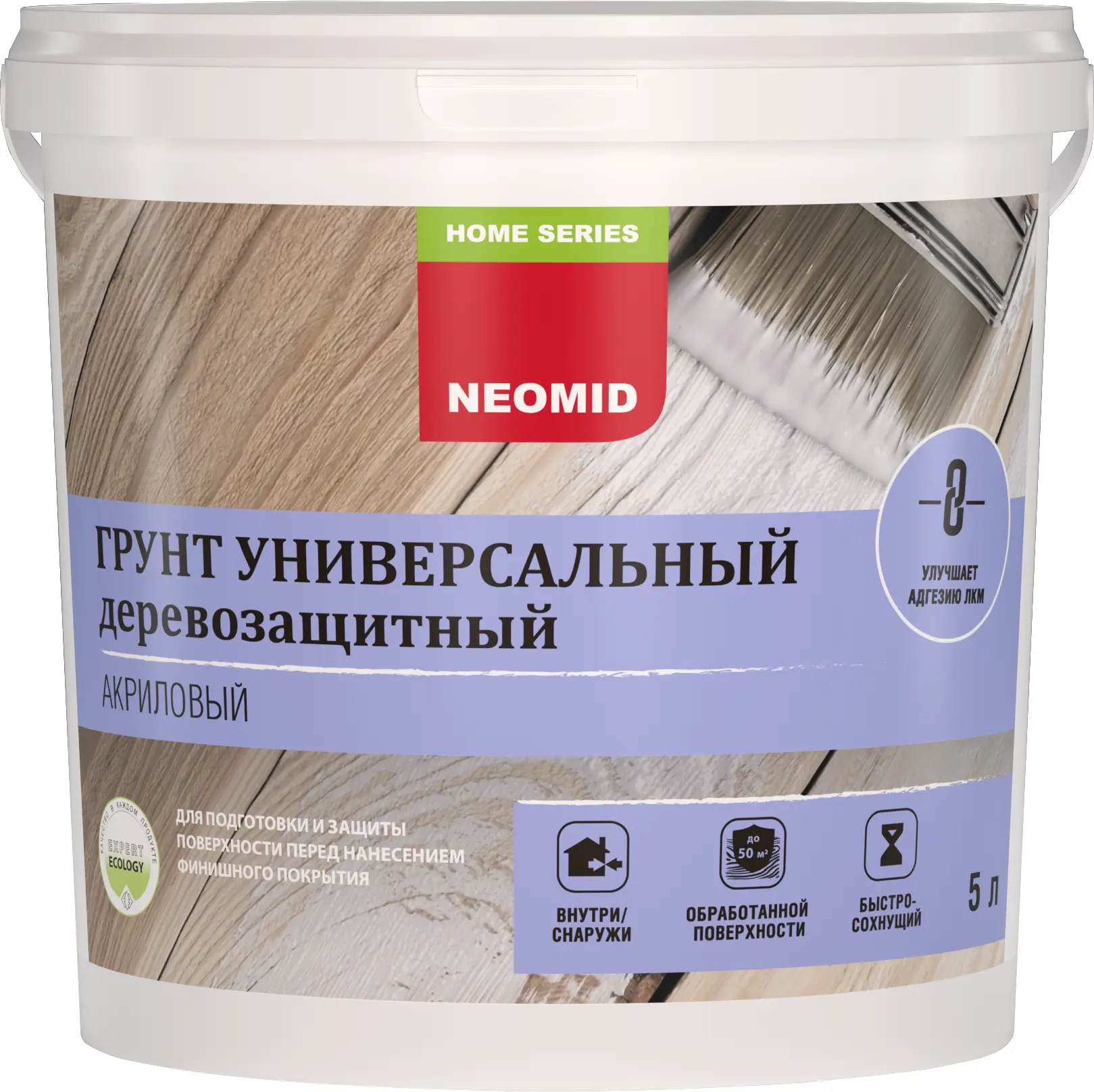 Изображение товара Грунтовка по дереву Neomid акриловая бесцветная 5 л для защиты и подготовки дерева