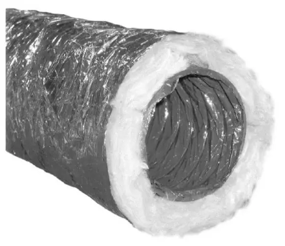 Изображение товара Гибкий звукоизолированный канал ГК НОРМАЛ ВЕНТ ø203x10 мм для вентиляции и шумоизоляции