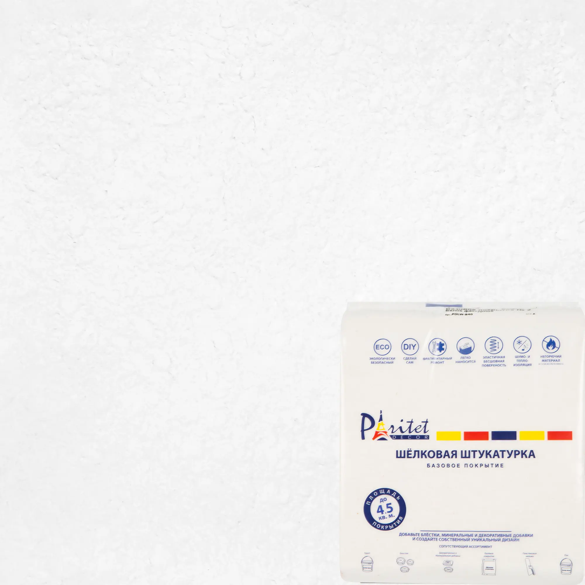 Изображение товара Жидкие обои Paritet Базовое покрытие 2, белый, 0.9 кг для стен