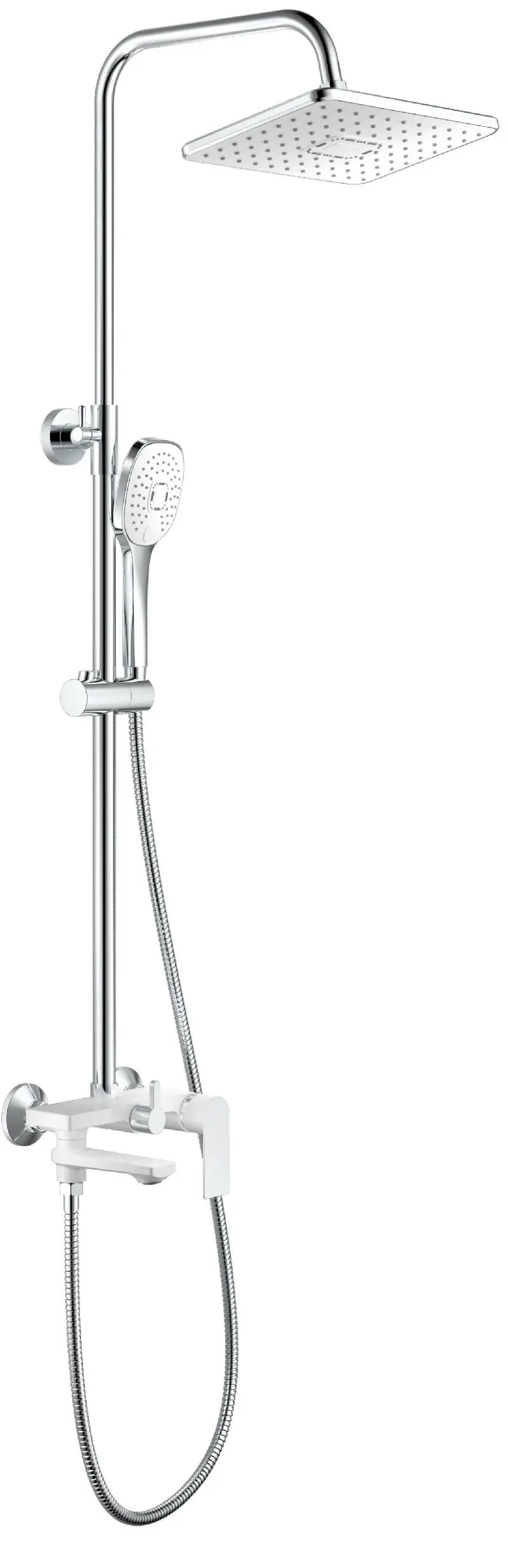 Изображение товара Душевая система Haiba HB24505-8 с верхним душем и ручной лейкой, белый/хром