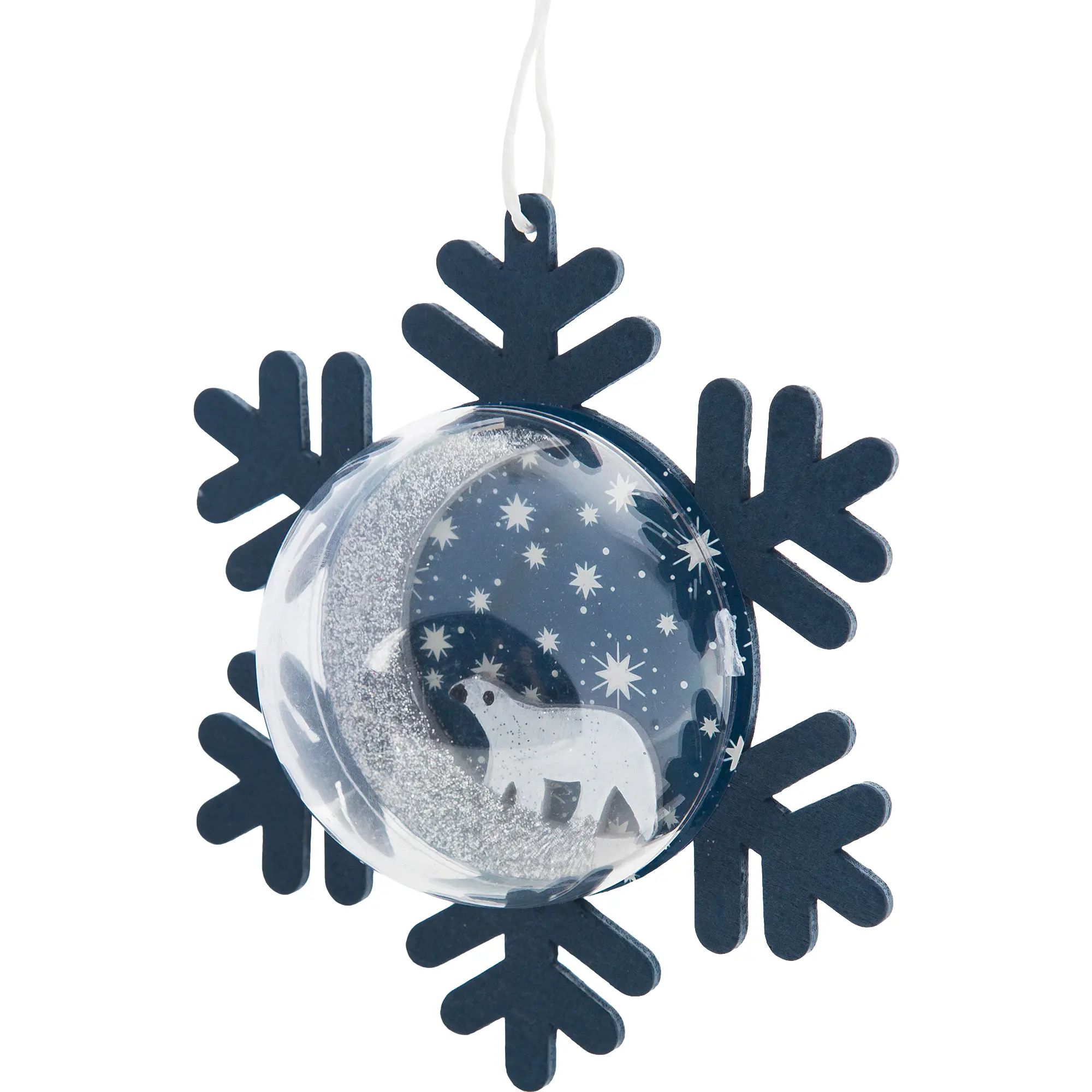 Изображение товара Украшение ёлочное «Снежинка» 11 см дерево цвет синий