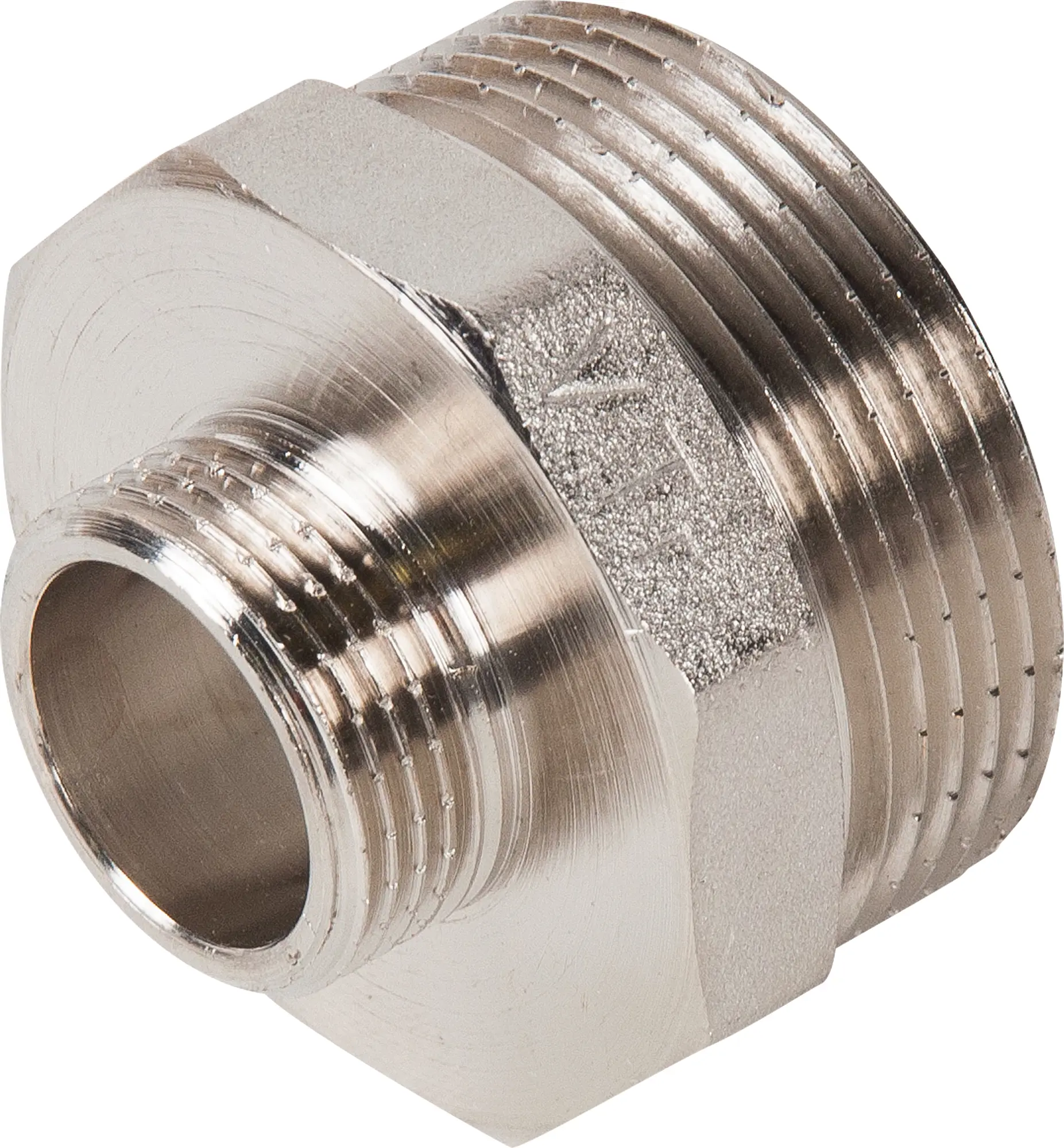 Изображение товара Ниппель переходной Valtec 1 1/2x3/4 латунь никелированный Италия