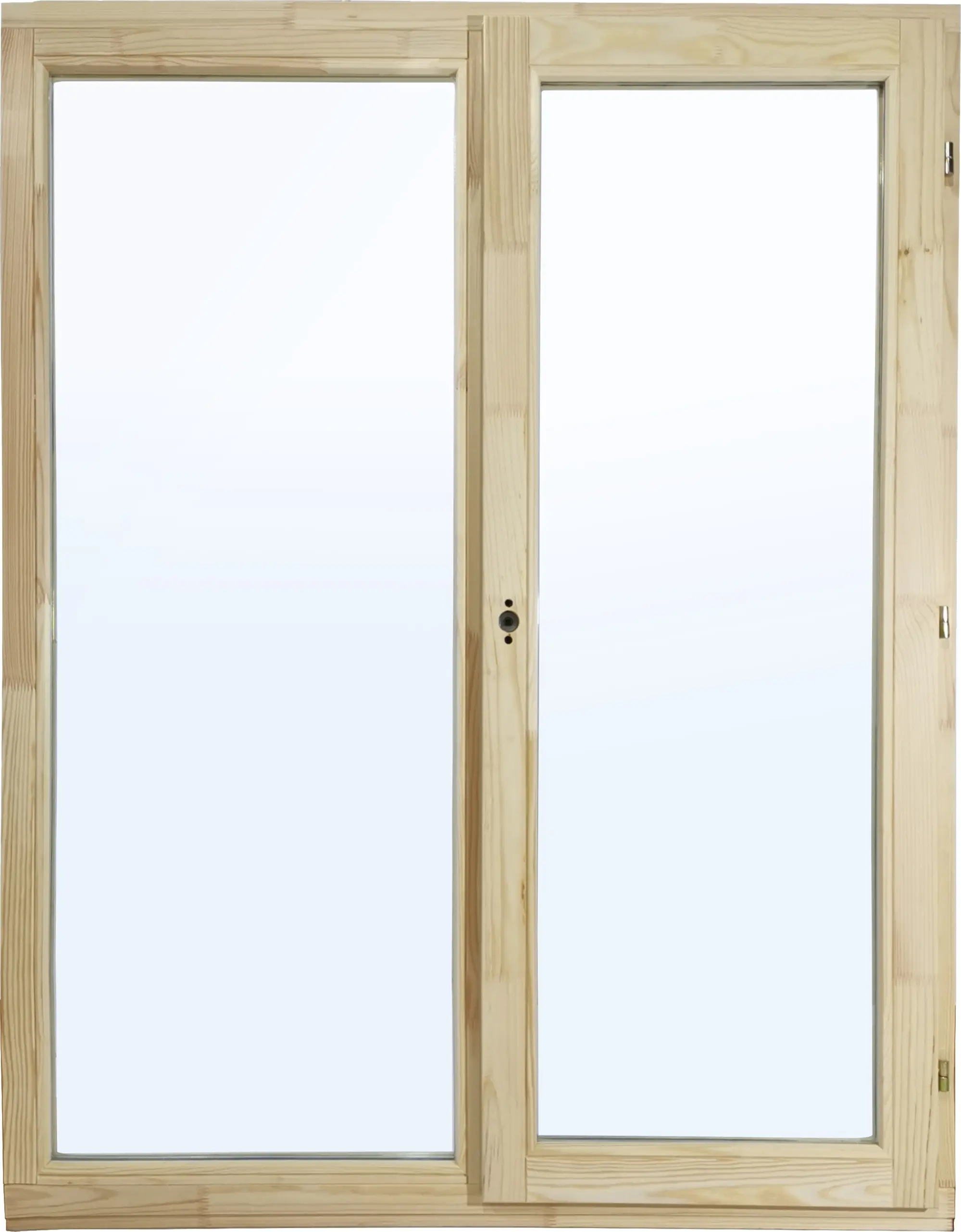 Изображение товара Окно деревянное двустворчатое сосна 1320х1170 мм (ВхШ) однокамерный стеклопакет цвет натуральный