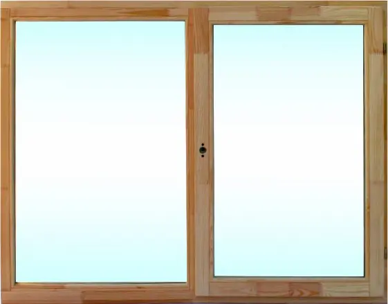 Изображение товара Двустворчатое деревянное окно из сосны 1160х1470 мм с однокамерным стеклопакетом