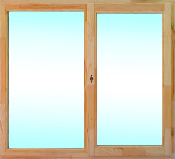 Изображение товара Двустворчатое деревянное окно сосна 1460х1470 мм с однокамерным стеклопакетом