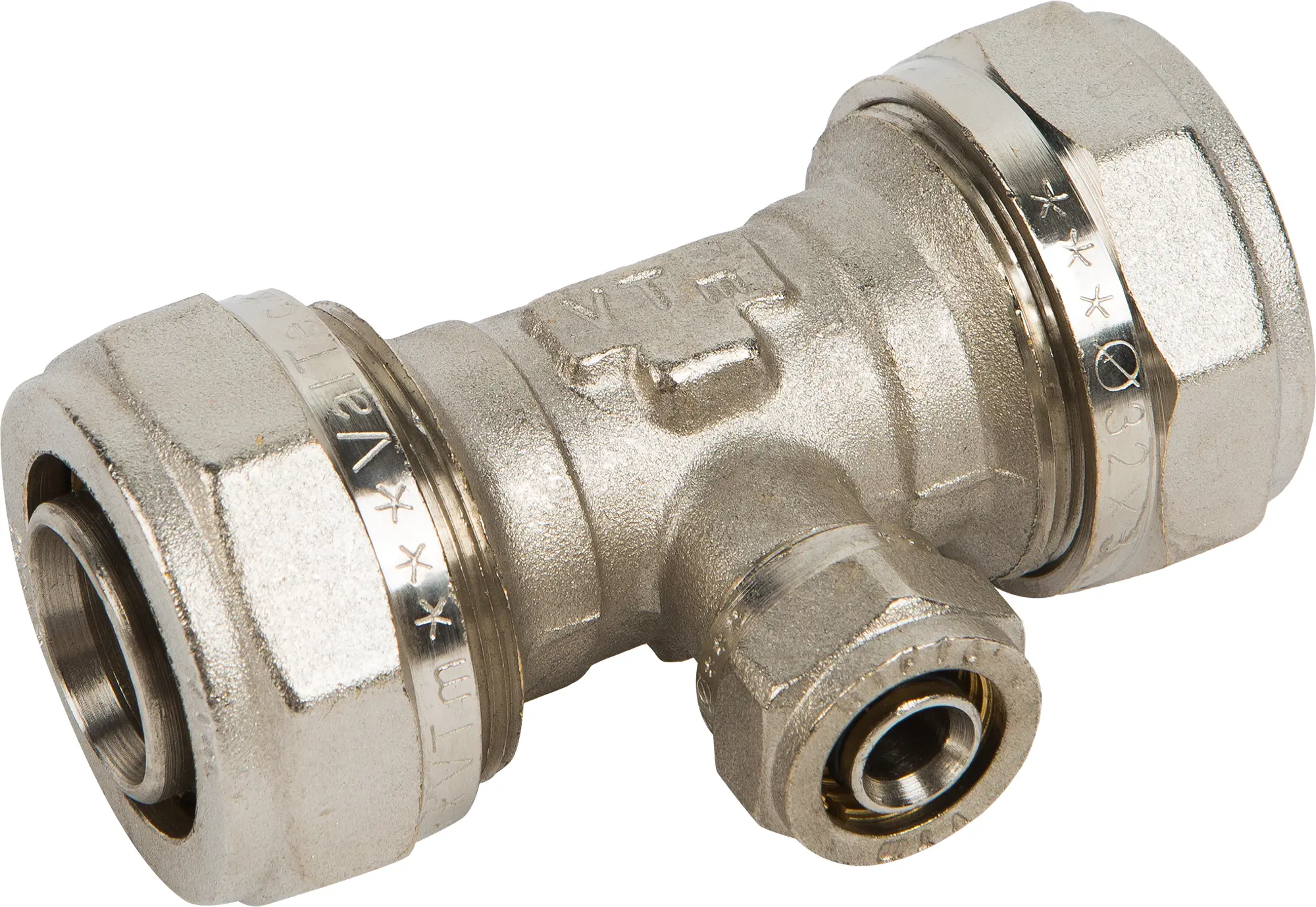 Изображение товара Тройник переходной Valtec 32x16x32 мм латунь обжимной для водоснабжения и отопления