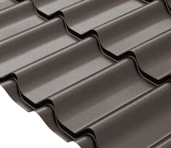 Изображение товара Металлочерепица 0.45 мм 1180x2200 мм RR 32 коричневая для кровли