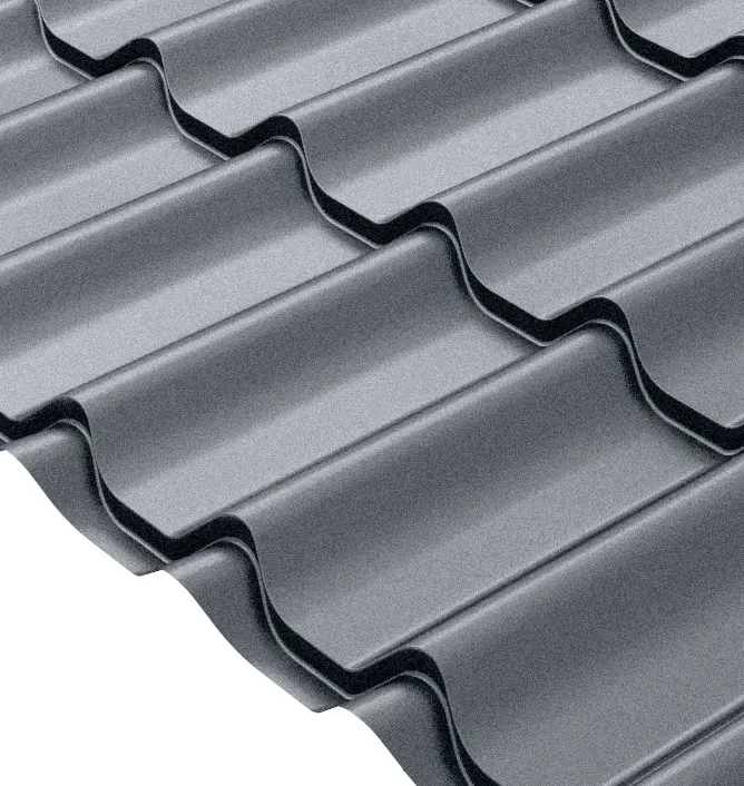 Изображение товара Металлочерепица 0.45 мм 1180x2200 мм RAL 7024 серый для кровли