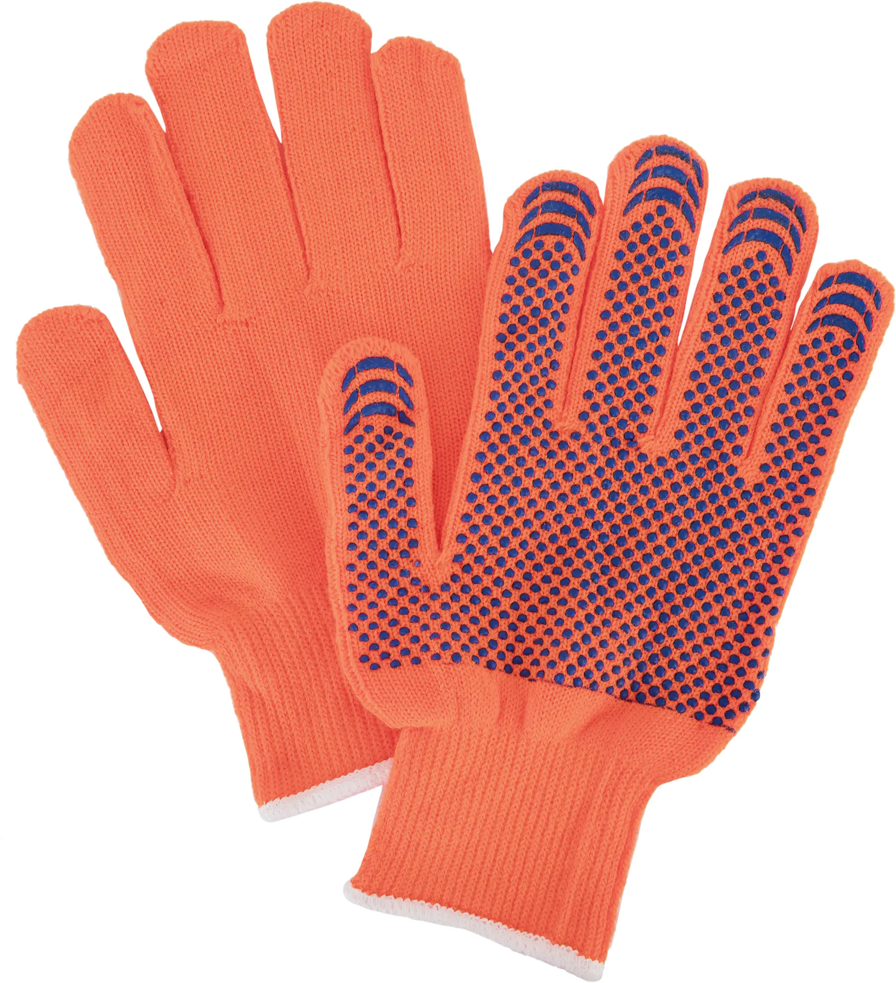 Изображение товара Перчатки трикотажные утепленные с ПВХ ЛЭВ, 10/XL, цвет оранжевый