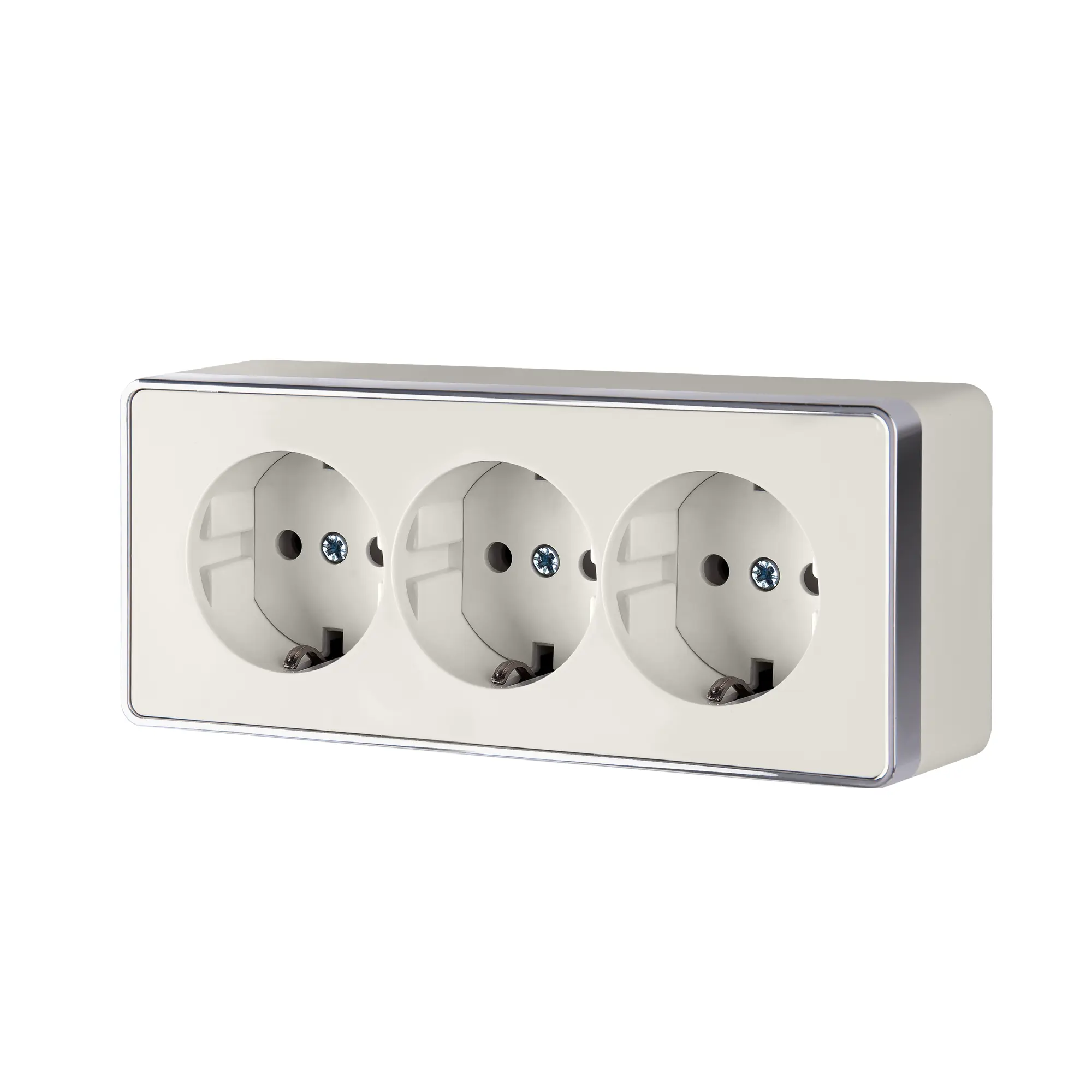 Изображение товара Розетка тройная накладная Werkel Gallant с заземлением цвет слоновая кость