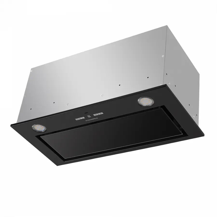 Изображение товара Встраиваемая вытяжка Maunfeld Fantasy 1000St 60 Black Glass 60 см цвет черный