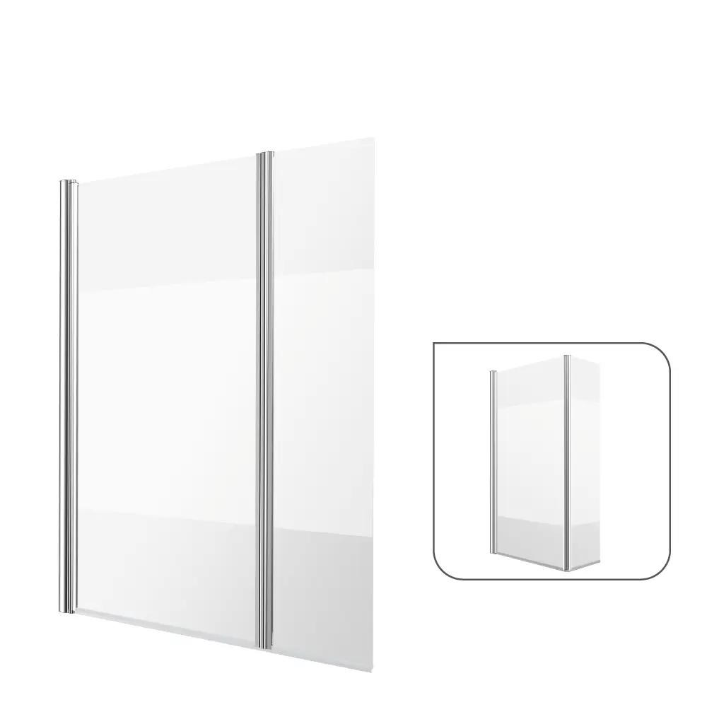 Изображение товара Ширма на ванну Sensea Essential поворотная 115x140 см шелкография профиль хром