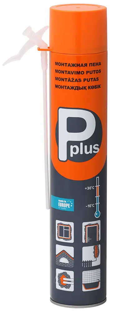 Изображение товара Пена монтажная ручная всесезонная Pplus 600 г герметик для утепления и шумоизоляции